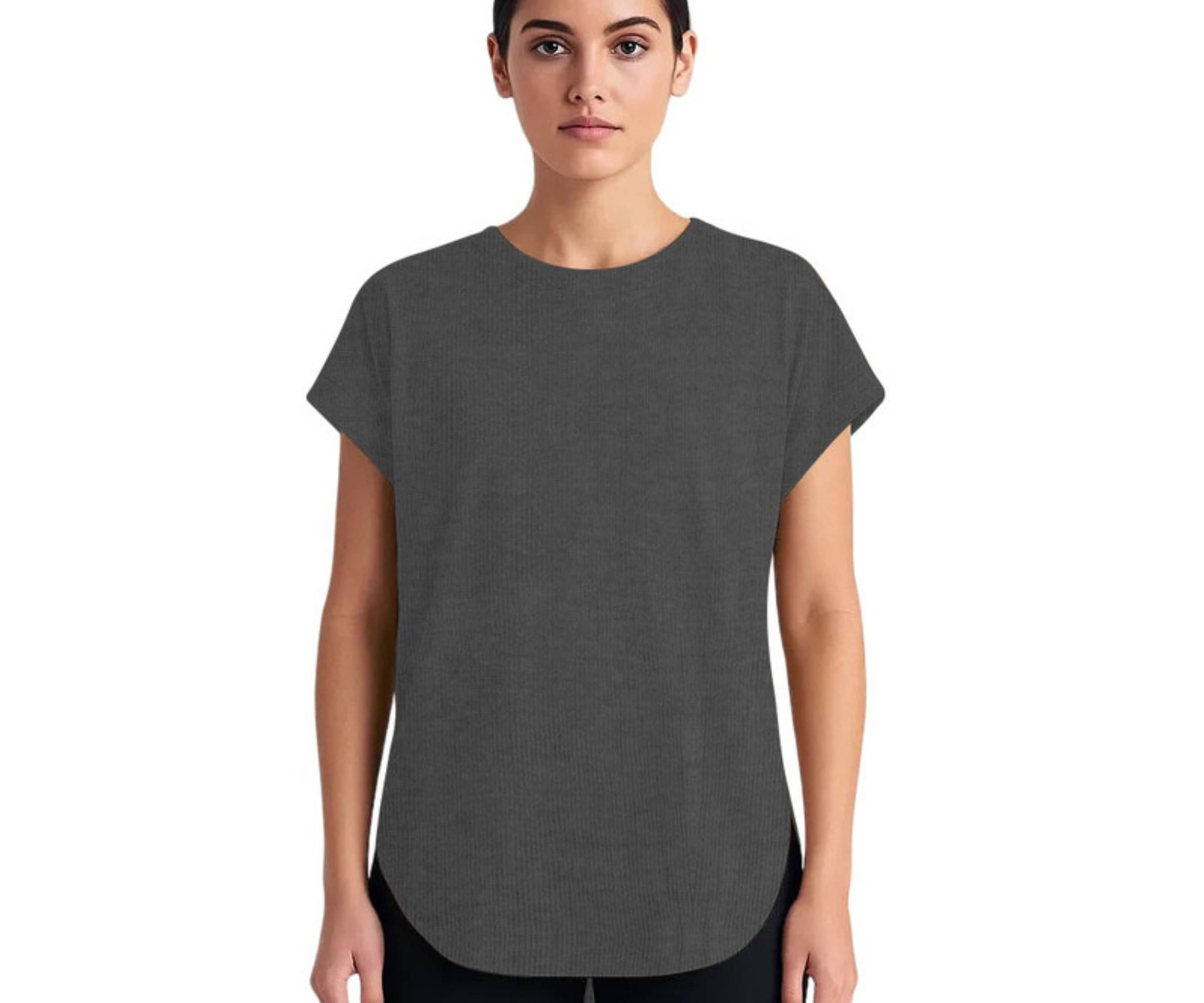 THE BLAZZE Women's Cotton Regular Top ( Grey ) THE BLAZZE Women's Cotton Regular Top ( Grey )
