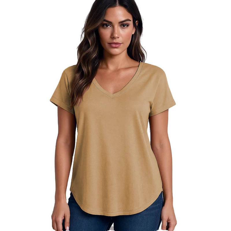    			THE BLAZZE Women's Cotton Regular Top ( Beige )