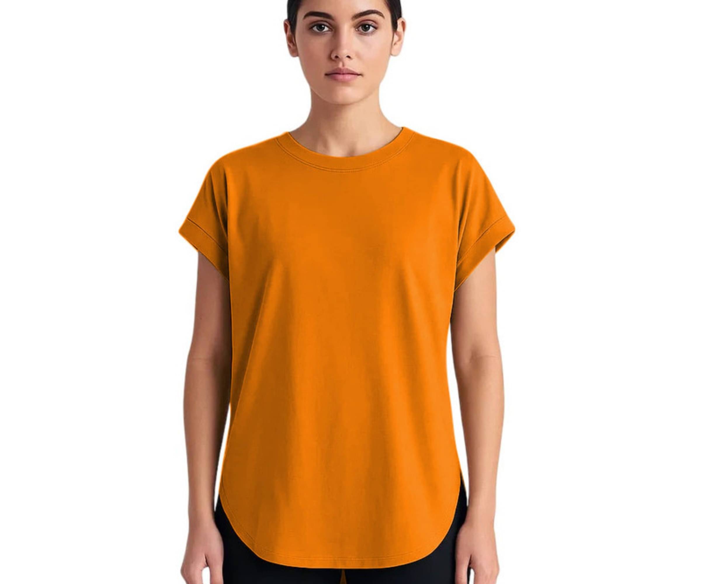 THE BLAZZE Women's Cotton Regular Top ( Orange ) THE BLAZZE Women's Cotton Regular Top ( Orange )