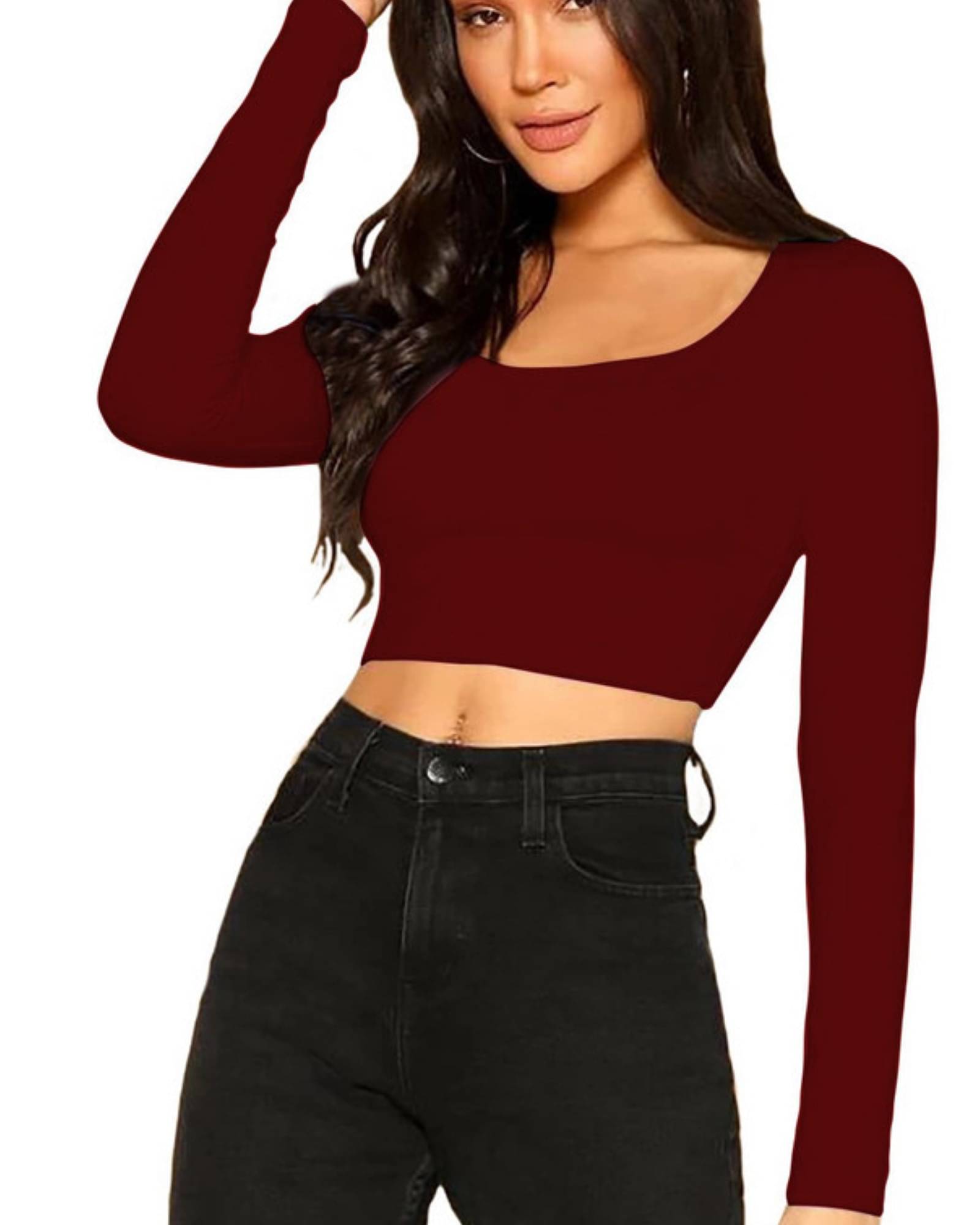     			THE BLAZZE Women's Cotton Crop Top ( Brown )