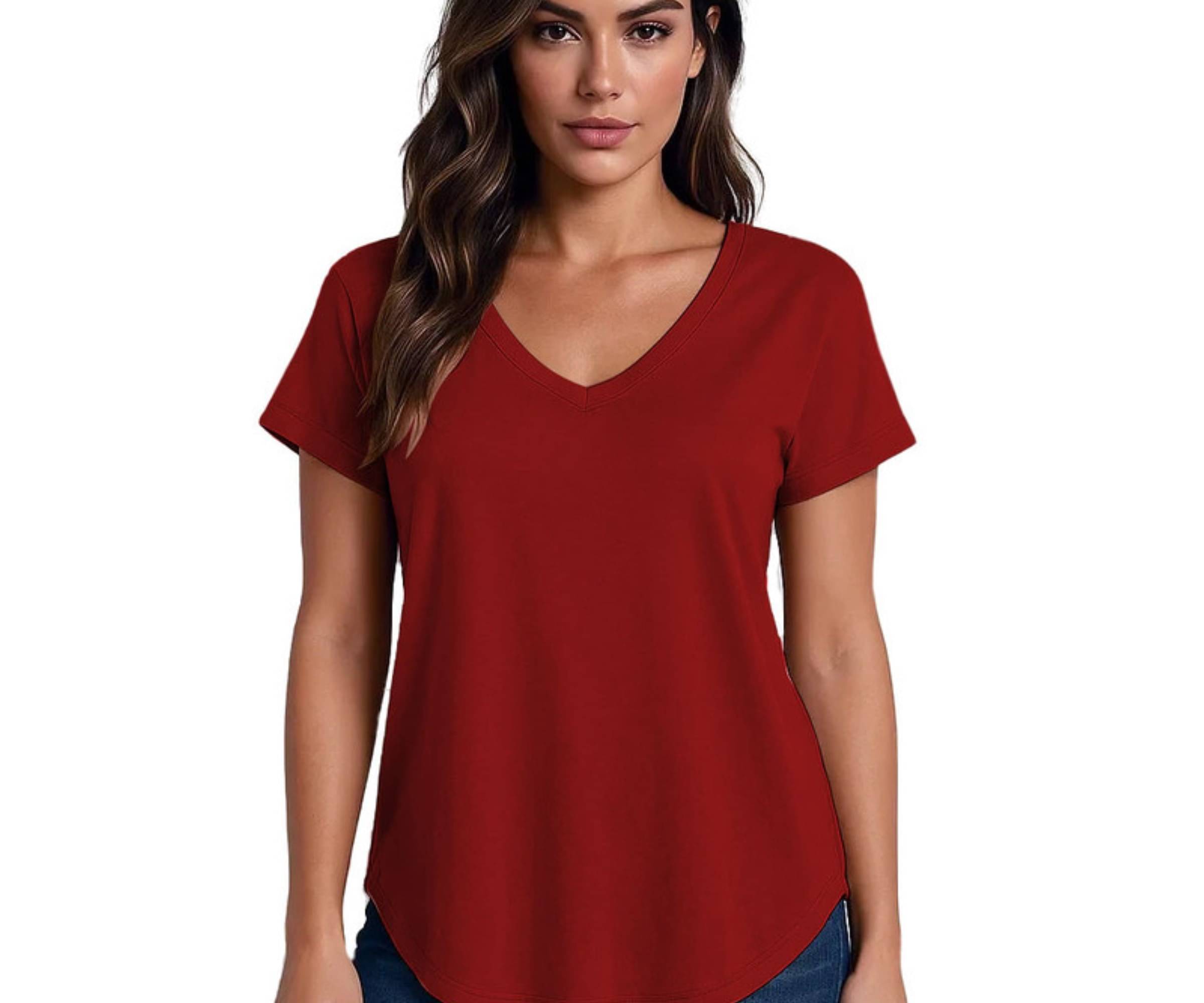     			THE BLAZZE Women's Cotton Regular Top ( Red )