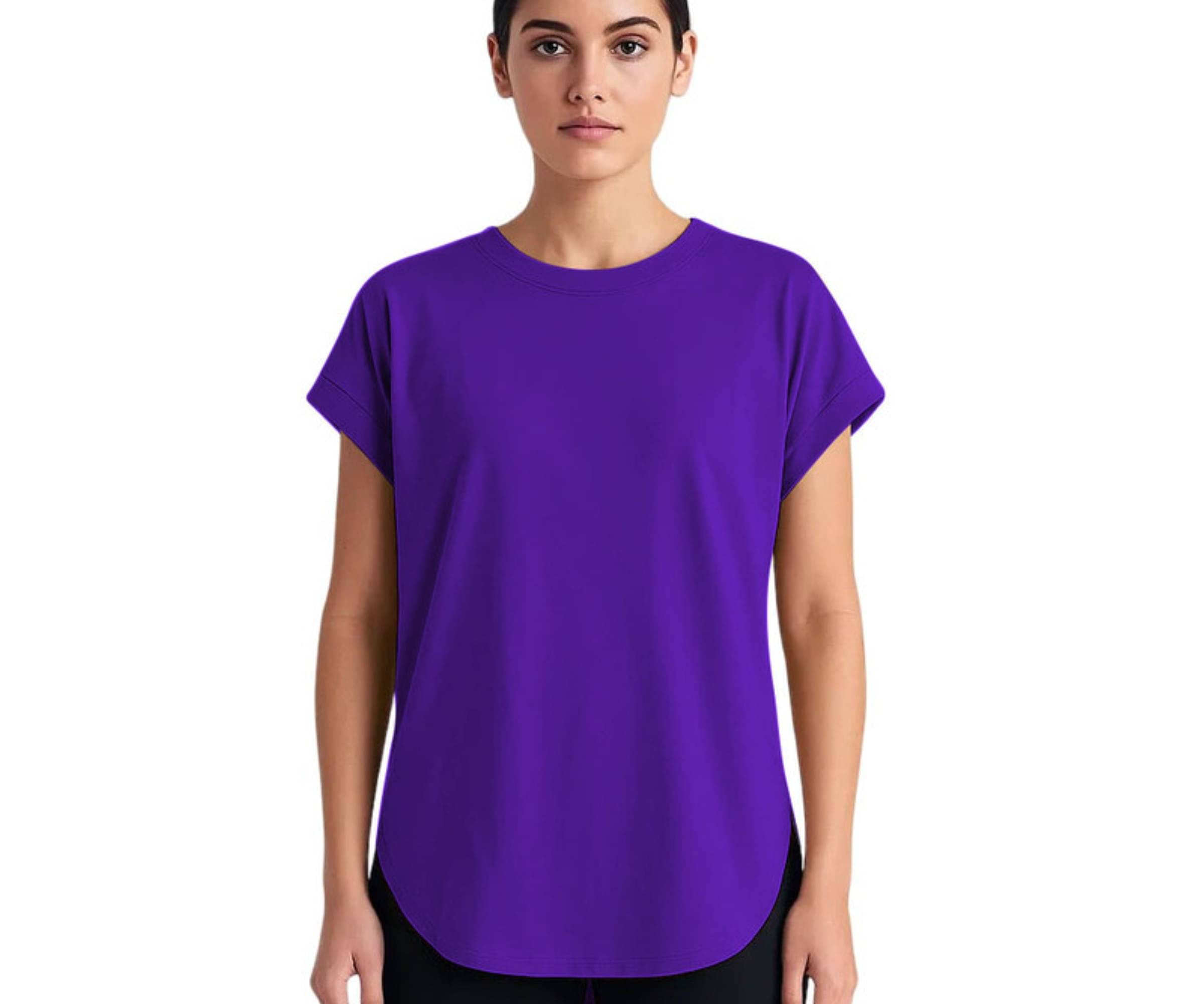 THE BLAZZE Women's Cotton Regular Top ( Purple ) THE BLAZZE Women's Cotton Regular Top ( Purple )