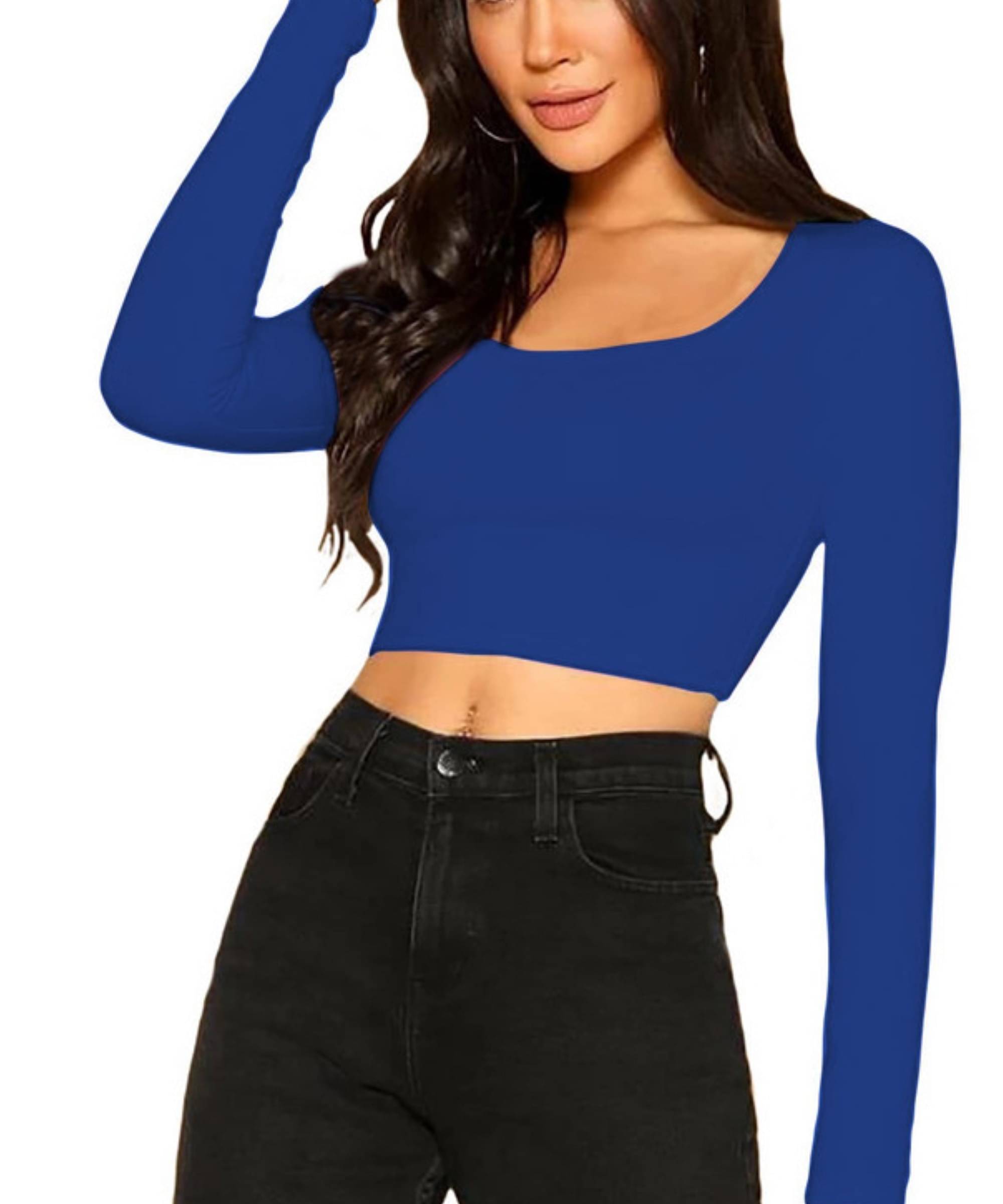     			THE BLAZZE Women's Cotton Regular Top ( Blue )