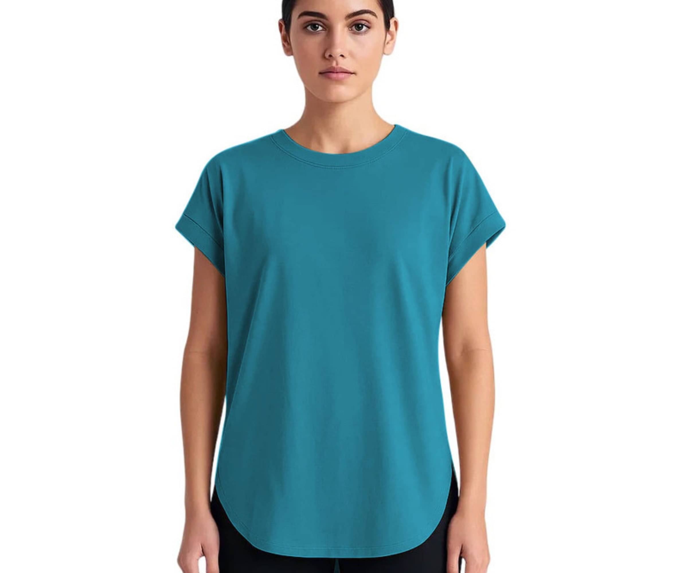 THE BLAZZE Women's Cotton Regular Top ( Blue )     			THE BLAZZE Women's Cotton Regular Top ( Blue )