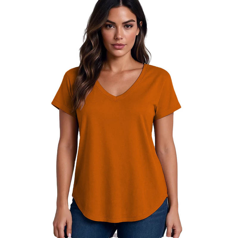 THE BLAZZE Women's Cotton Regular Top ( Orange ) THE BLAZZE Women's Cotton Regular Top ( Orange )