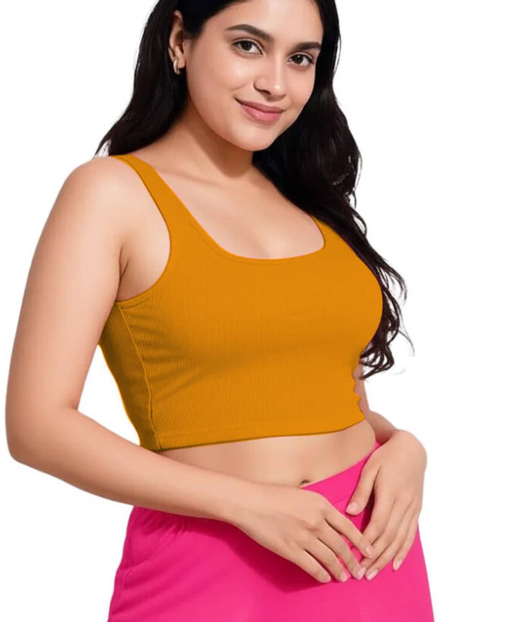 THE BLAZZE Yellow Readymade without Pad Cotton Blend Women's Blouse ( Pack of 1 ) THE BLAZZE Yellow Readymade without Pad Cotton Blend Women's Blouse ( Pack of 1 )