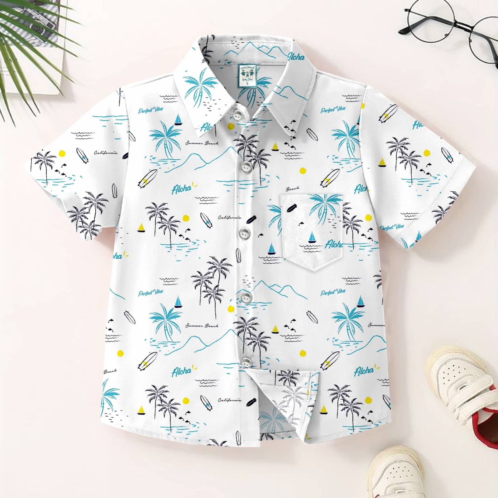     			VIKITA ENTERPRISE Pack of 1 Boys Cotton Blend Half Sleeves Shirt ( White )