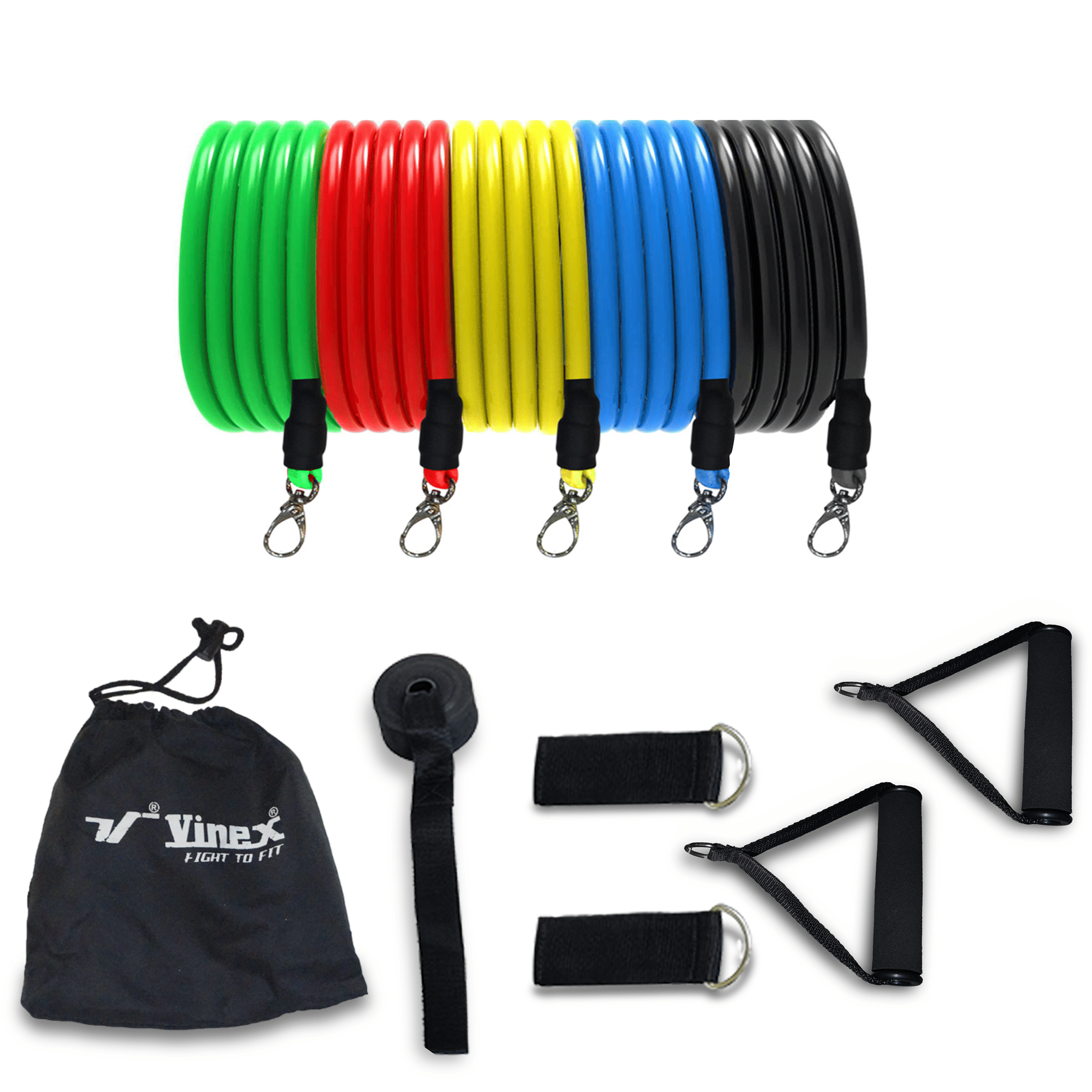 Vinex Multicolor Resistance Band ( Pack of 5 ) Vinex Multicolor Resistance Band ( Pack of 5 )