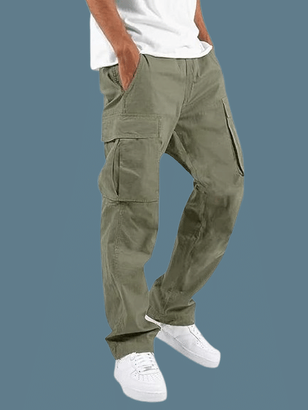     			Woozie Regular Flat Men's Cargos - Olive Green ( Pack of 1 )