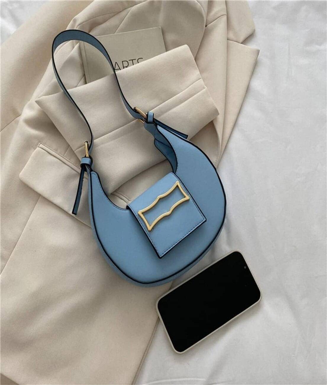     			gufrina Handheld Bag Pure Leather Set of 1 ( Blue )