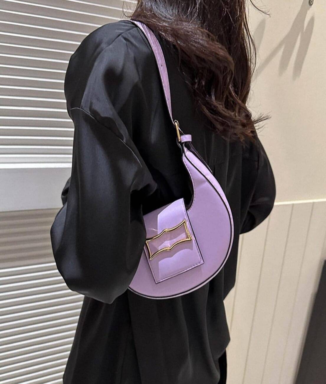     			gufrina Handheld Bag Pure Leather Set of 1 ( Lavender )