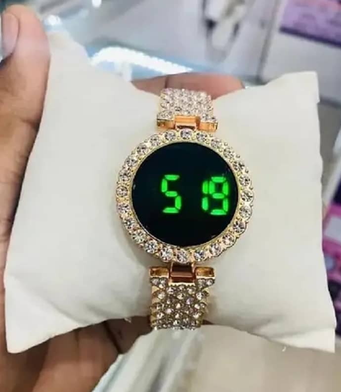 kriss collection Gold Metal Digital Womens Watch