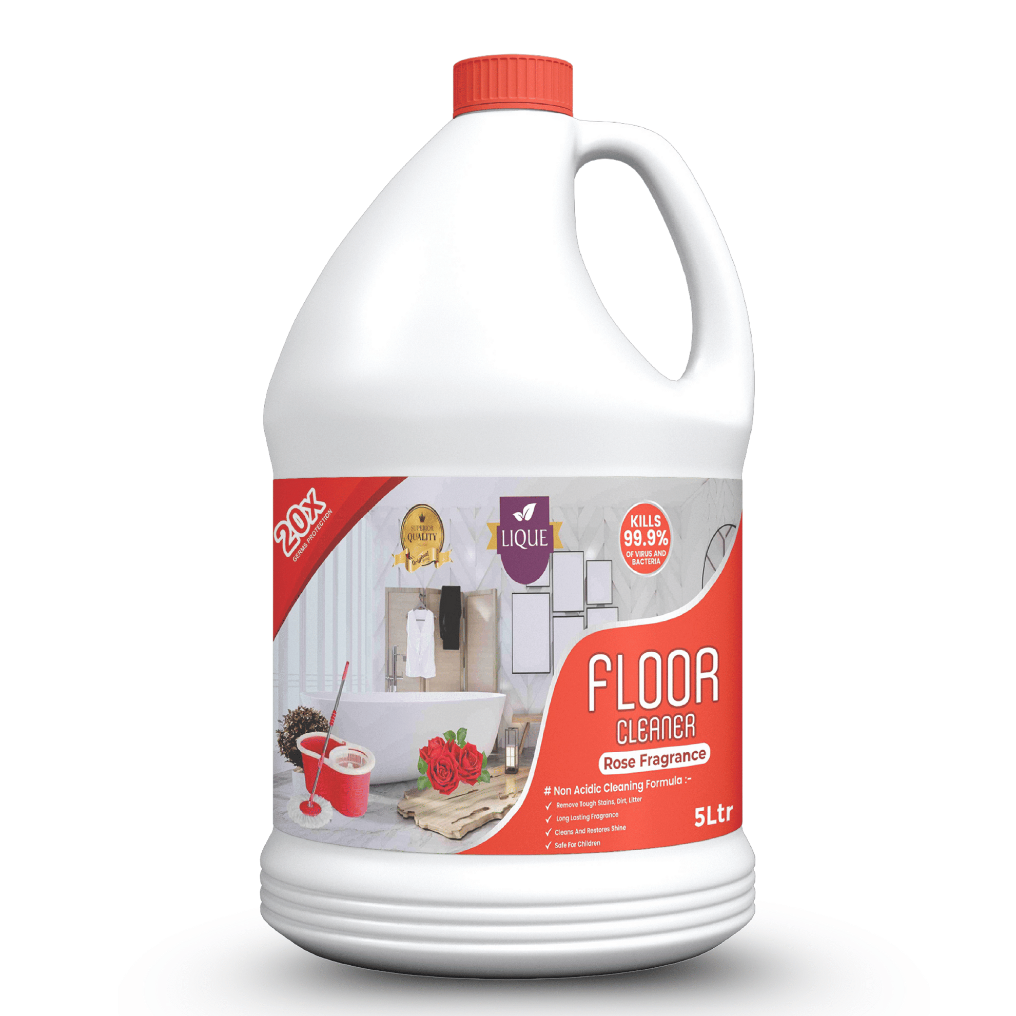 lique Disinfectant Floor Cleaner Rose 5 L     			lique Disinfectant Floor Cleaner Rose 5 L
