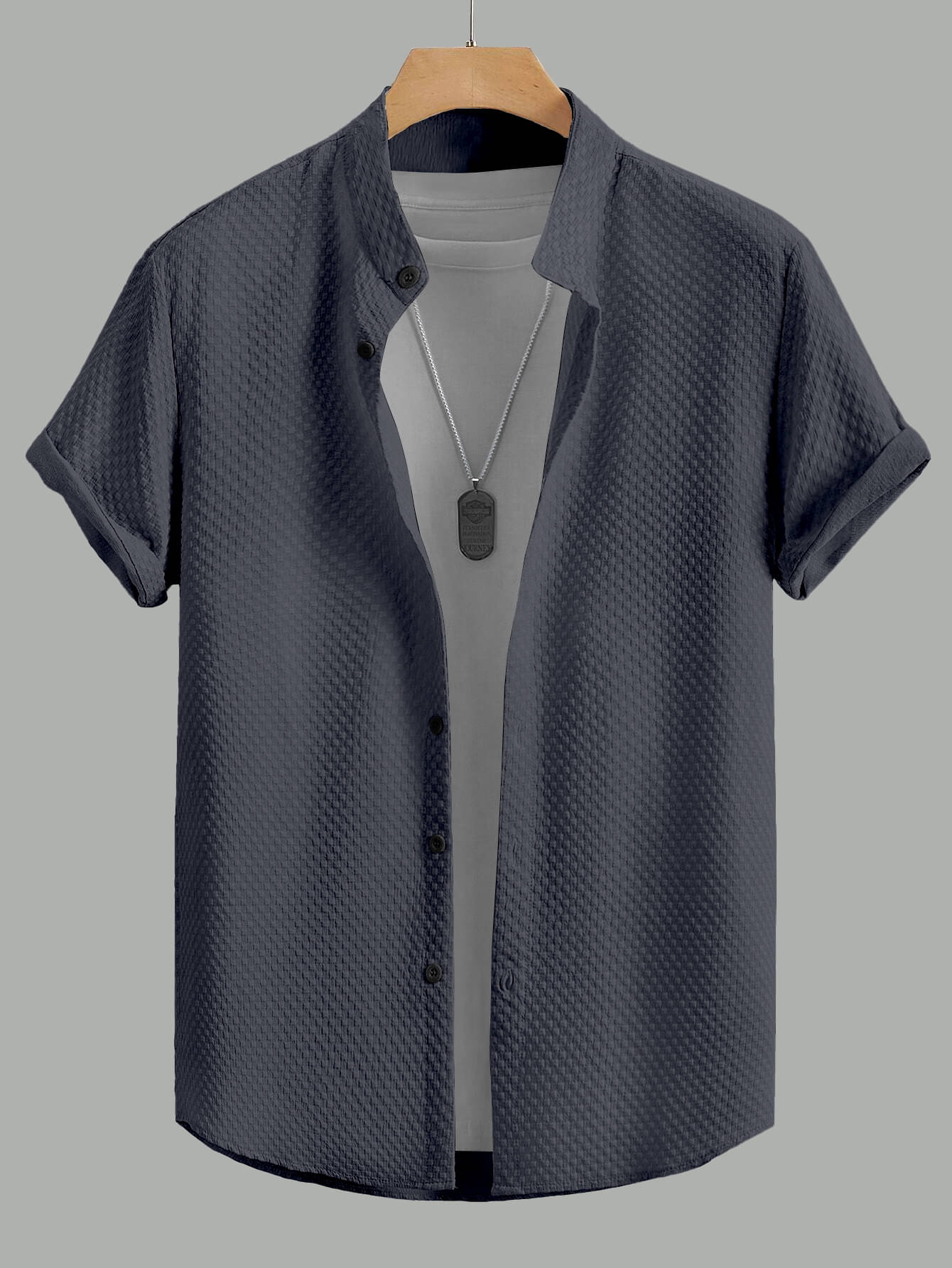 rexan Cotton Blend Regular Fit Solids Half Sleeves Men's Casual Shirt - Grey ( Pack of 1 ) rexan Cotton Blend Regular Fit Solids Half Sleeves Men's Casual Shirt - Grey ( Pack of 1 )