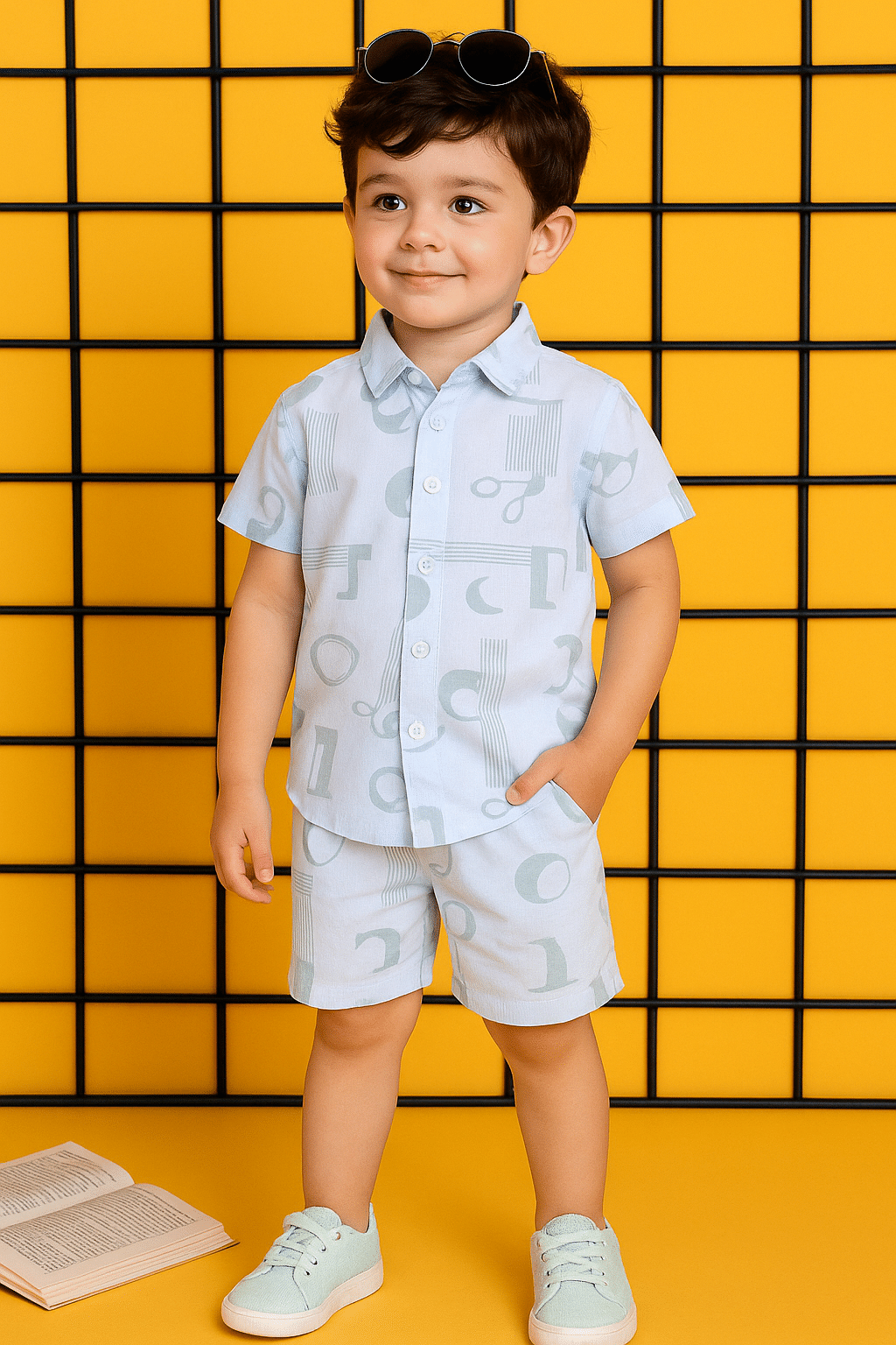 ALY JOHN Pack of 1 Baby Boys Cotton Shirt & Pants Set ( Multicolor 1 ) ALY JOHN Pack of 1 Baby Boys Cotton Shirt & Pants Set ( Multicolor 1 )