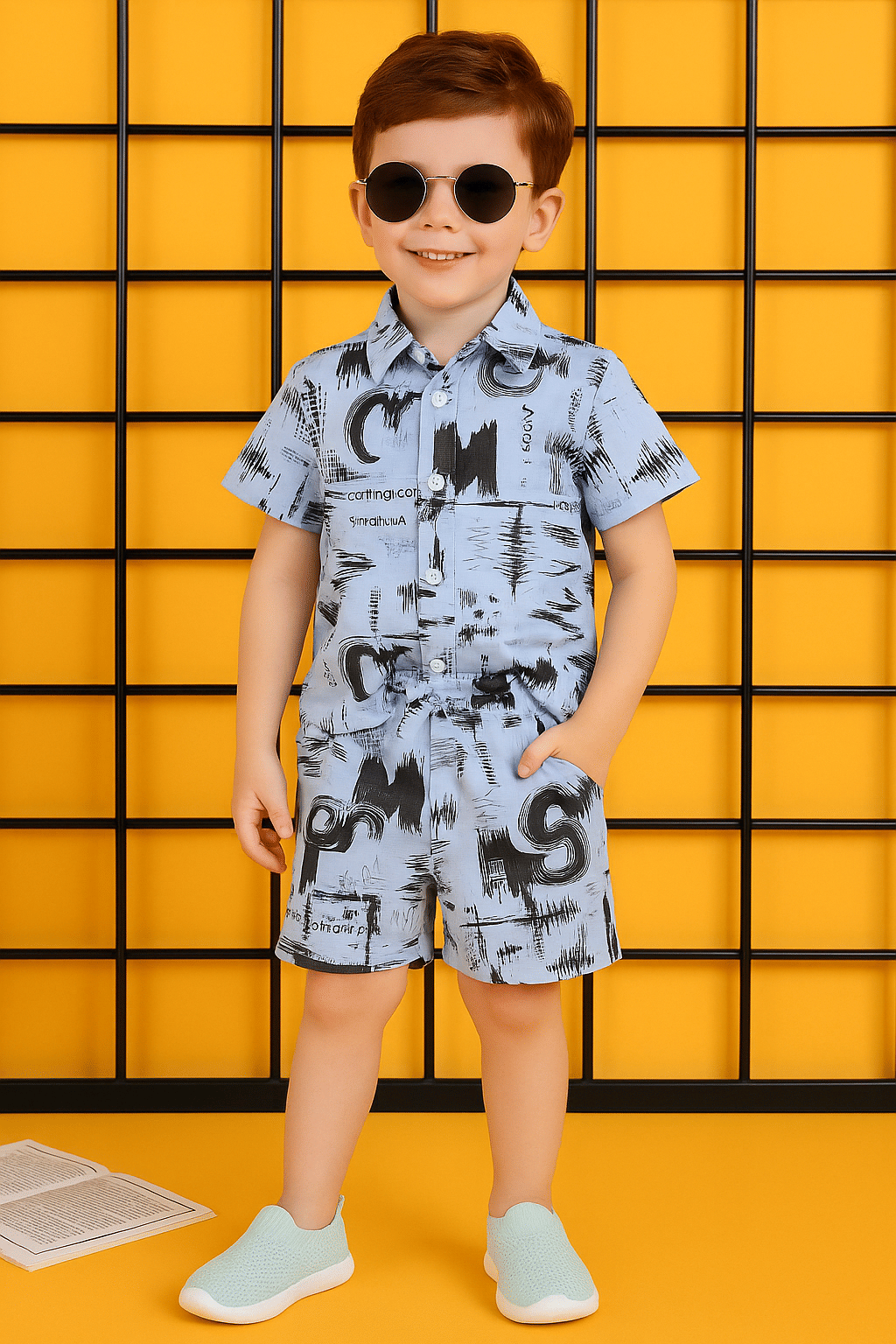 ALY JOHN Pack of 1 Baby Boys Cotton Shirt & Pants Set ( Multicolor 5 )     			ALY JOHN Pack of 1 Baby Boys Cotton Shirt & Pants Set ( Multicolor 5 )
