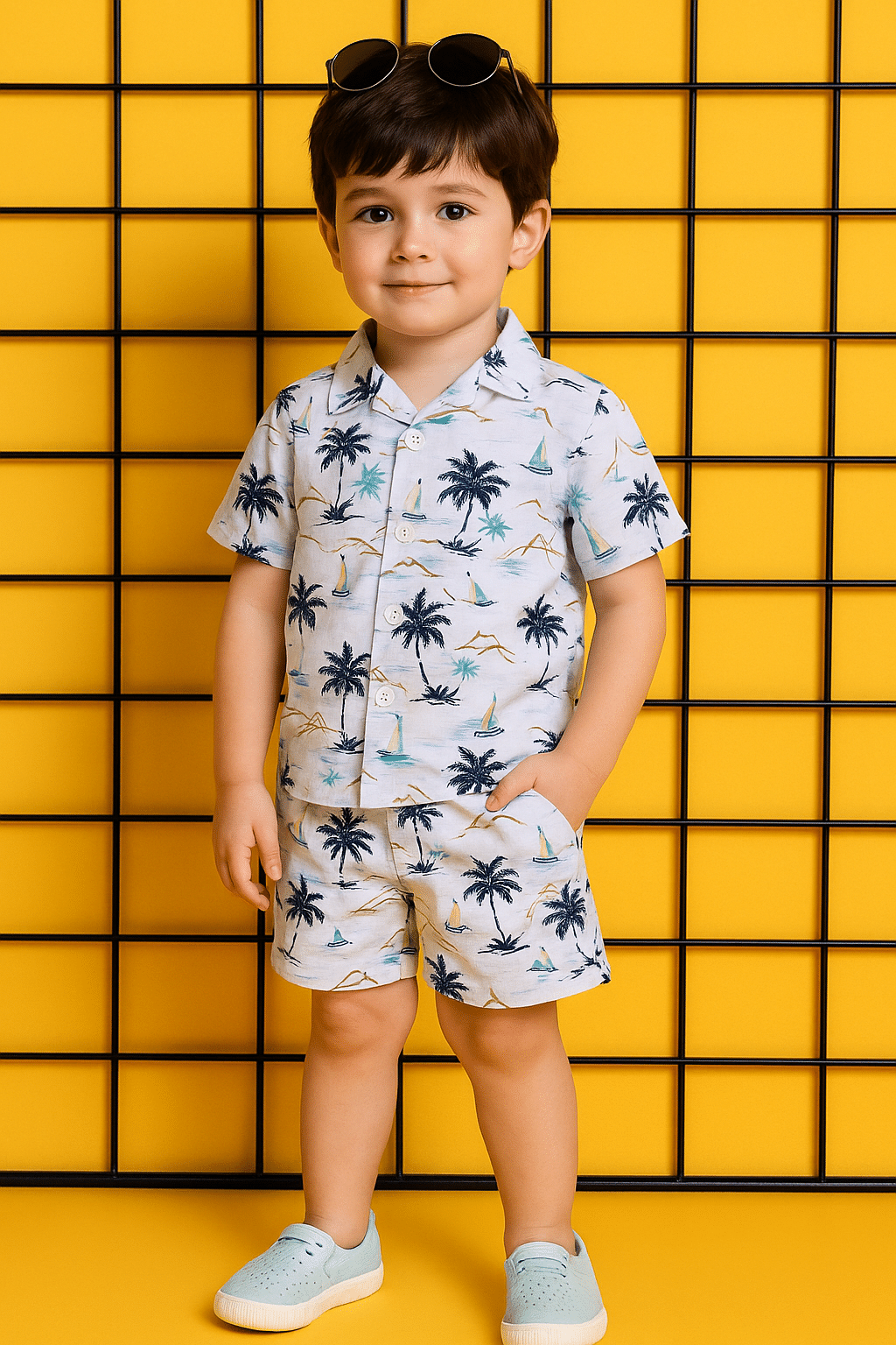 ALY JOHN Pack of 1 Baby Boys Cotton Shirt & Pants Set ( Multicolor 3 ) ALY JOHN Pack of 1 Baby Boys Cotton Shirt & Pants Set ( Multicolor 3 )