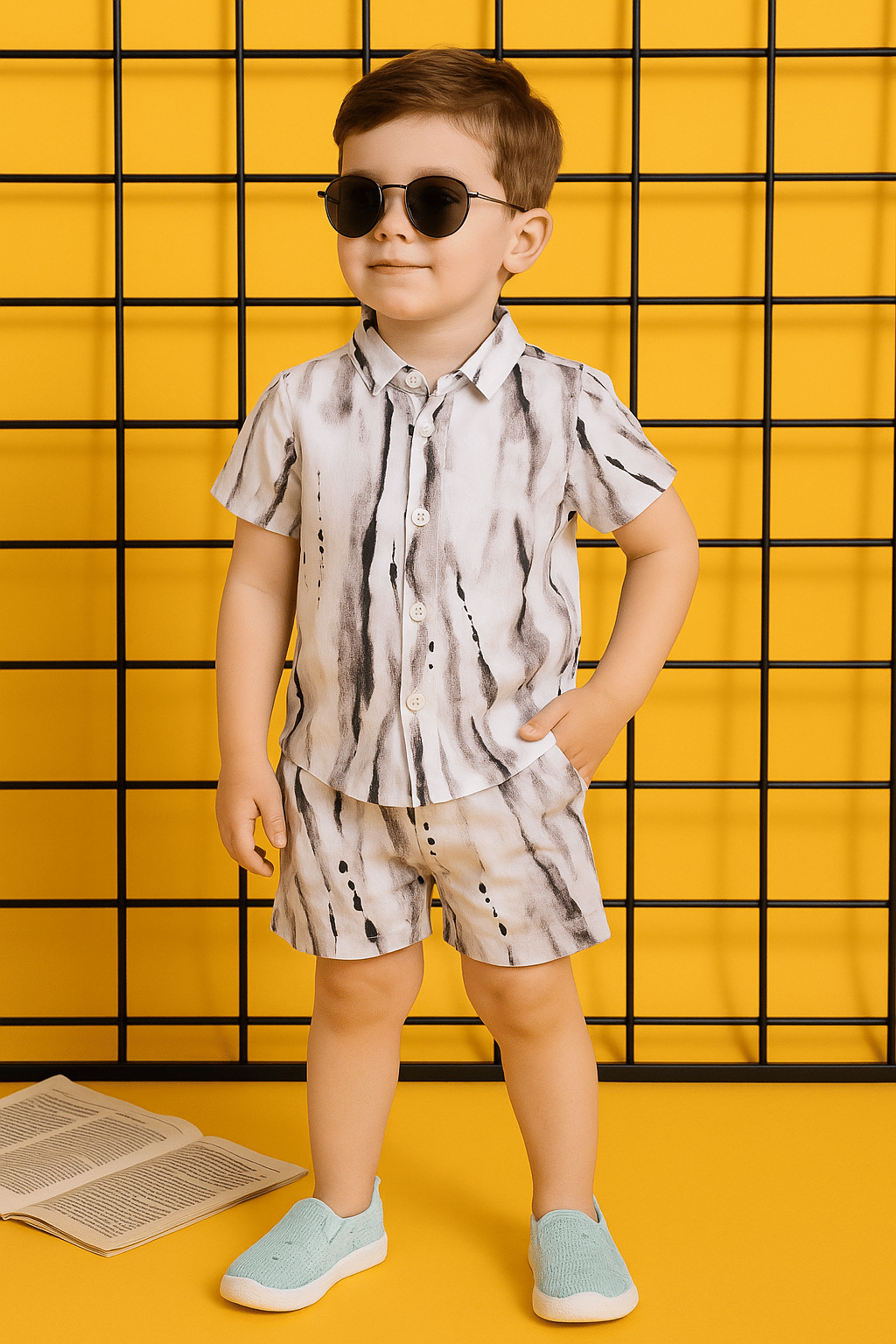 ALY JOHN Pack of 1 Baby Boys Cotton Shirt & Pants Set ( Multicolor 2 )     			ALY JOHN Pack of 1 Baby Boys Cotton Shirt & Pants Set ( Multicolor 2 )