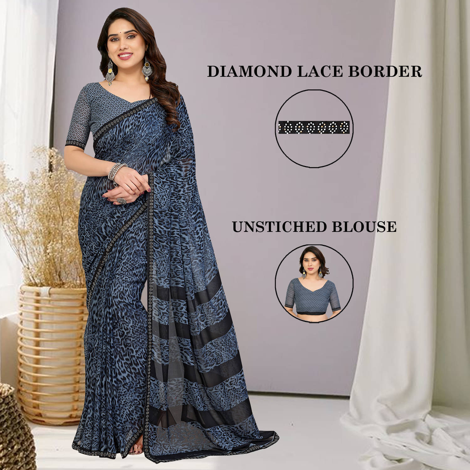 ANAND SAREES Georgette Embellished Ilkal Saree With Unstitched Blouse Piece ( Multicolor ) ANAND SAREES Georgette Embellished Ilkal Saree With Unstitched Blouse Piece ( Multicolor )