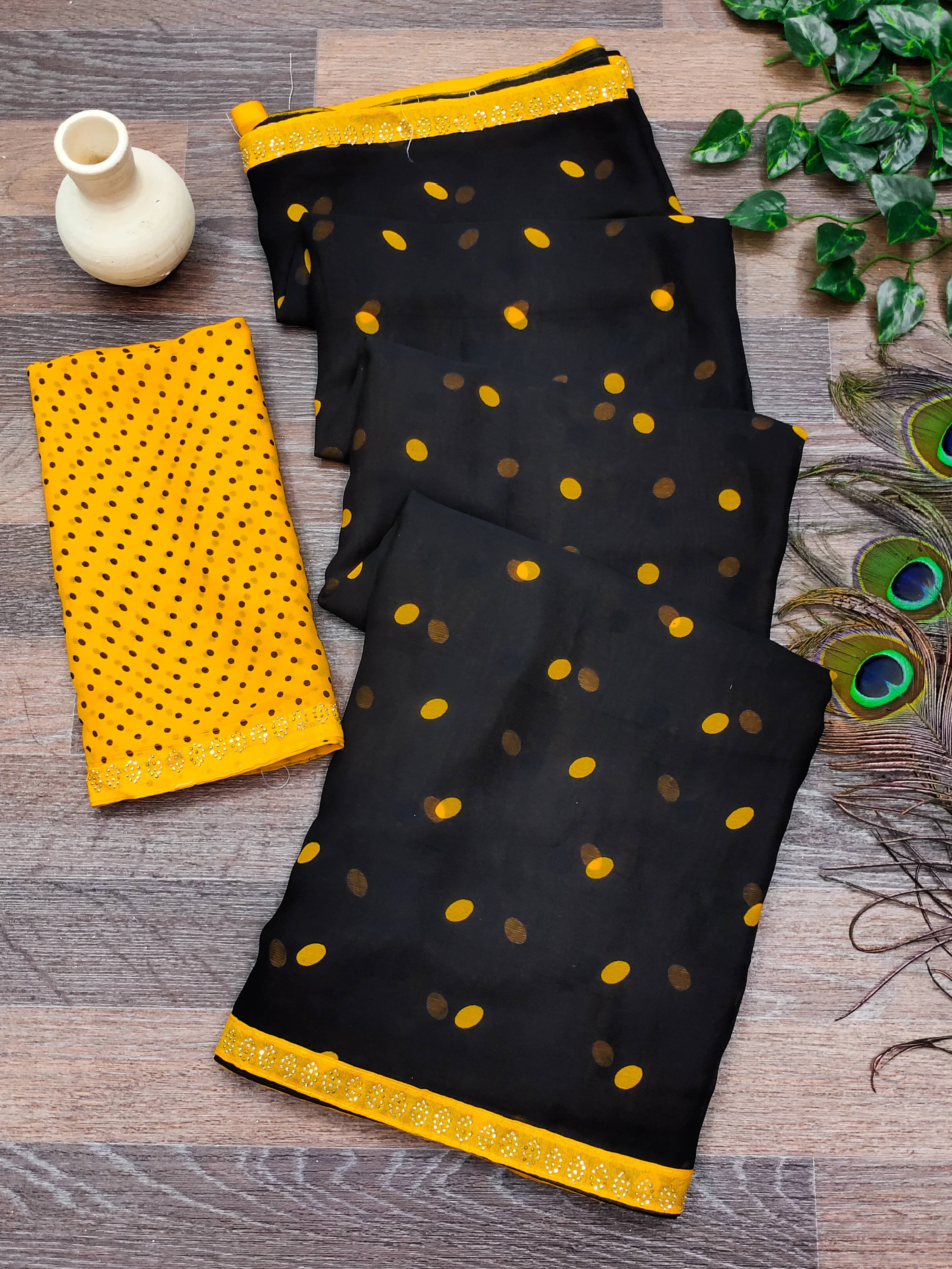 ANAND SAREES Georgette Embellished Ilkal Saree With Unstitched Blouse Piece ( Multicolor ) ANAND SAREES Georgette Embellished Ilkal Saree With Unstitched Blouse Piece ( Multicolor )