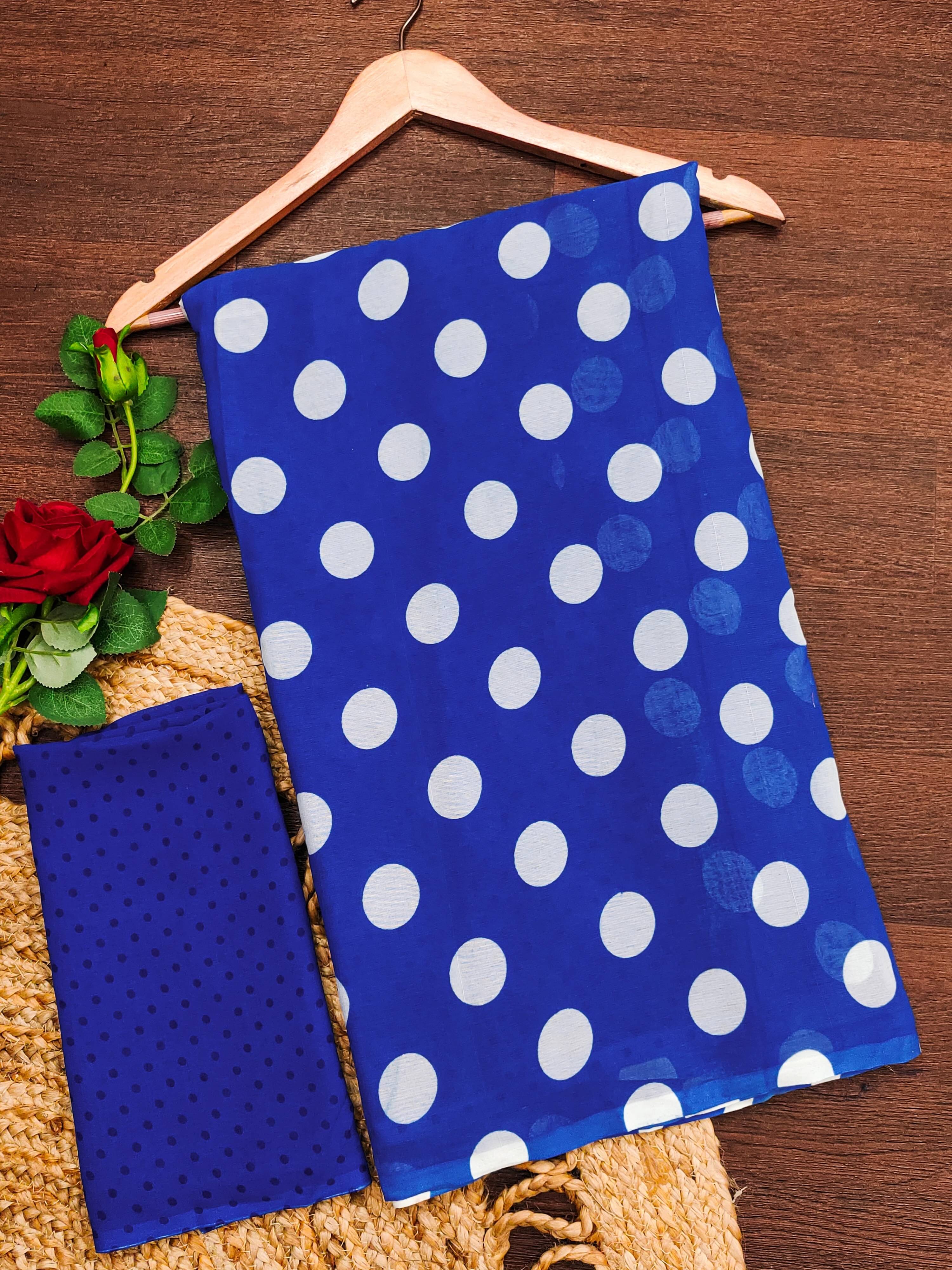 ANAND SAREES Georgette Printed Ilkal Saree With Unstitched Blouse Piece ( Blue ) ANAND SAREES Georgette Printed Ilkal Saree With Unstitched Blouse Piece ( Blue )
