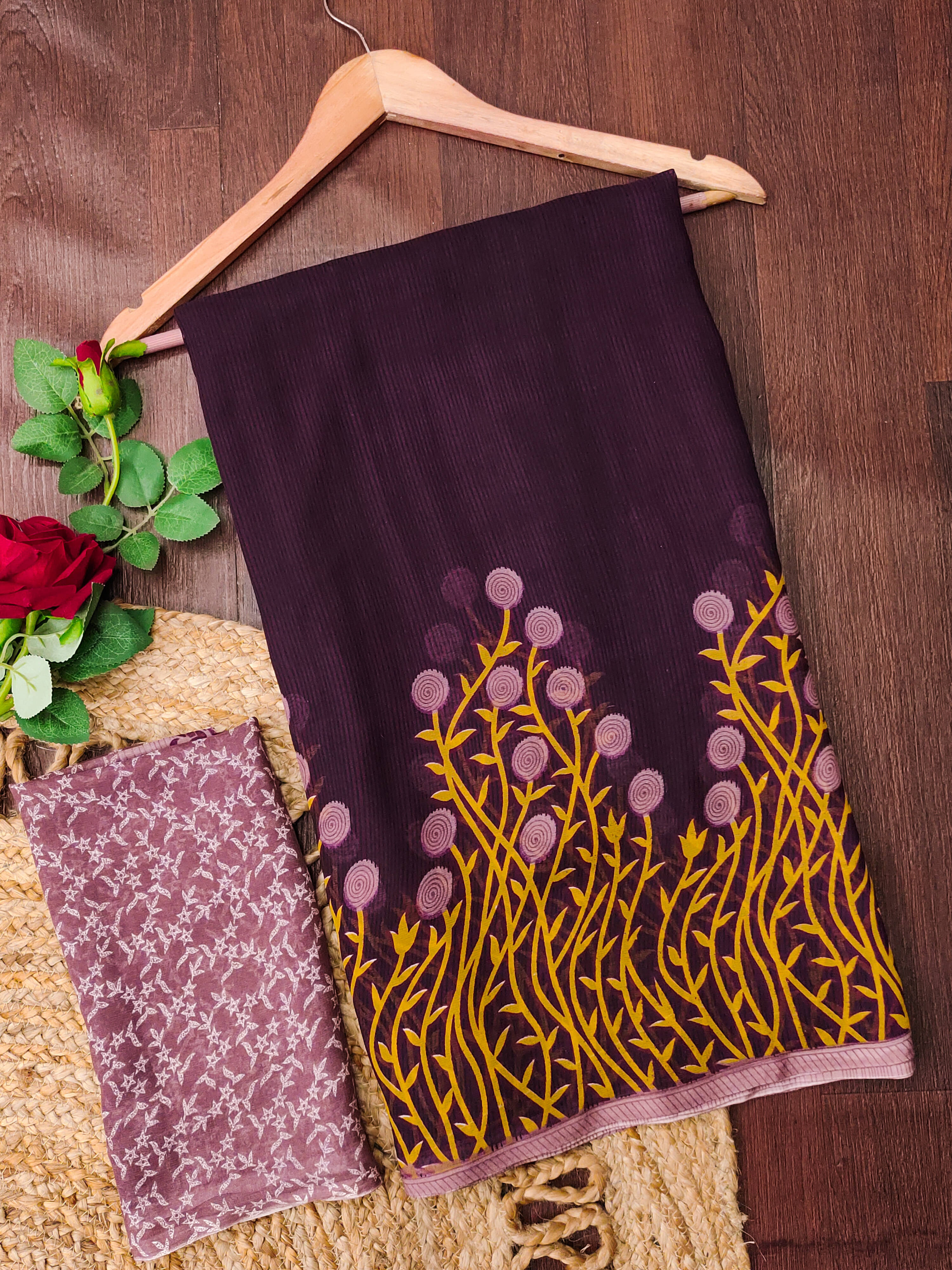     			ANAND SAREES Georgette Printed Ilkal Saree With Unstitched Blouse Piece ( Multicolor )