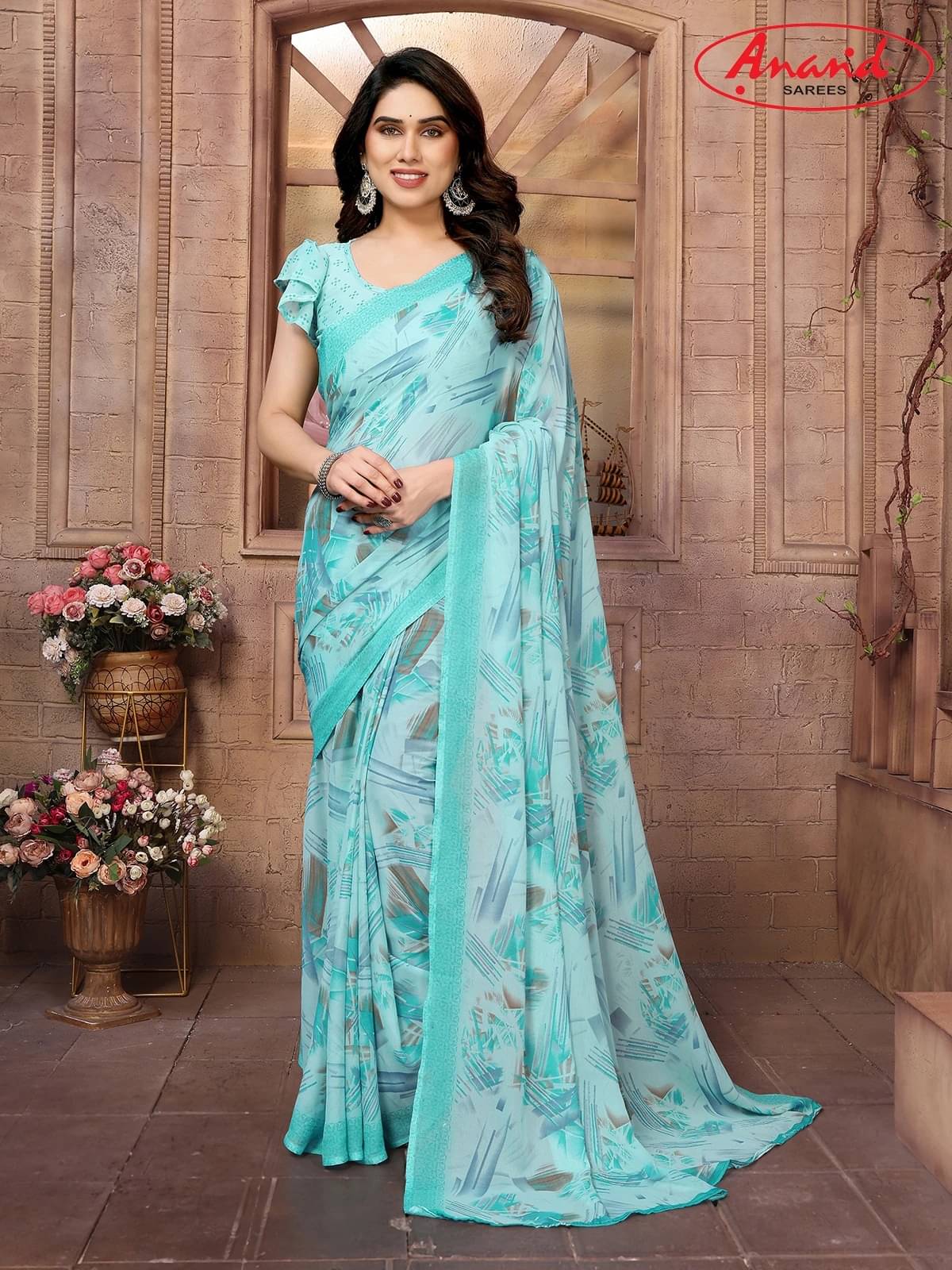 ANAND SAREES Georgette Printed Ilkal Saree With Unstitched Blouse Piece ( Green ) ANAND SAREES Georgette Printed Ilkal Saree With Unstitched Blouse Piece ( Green )