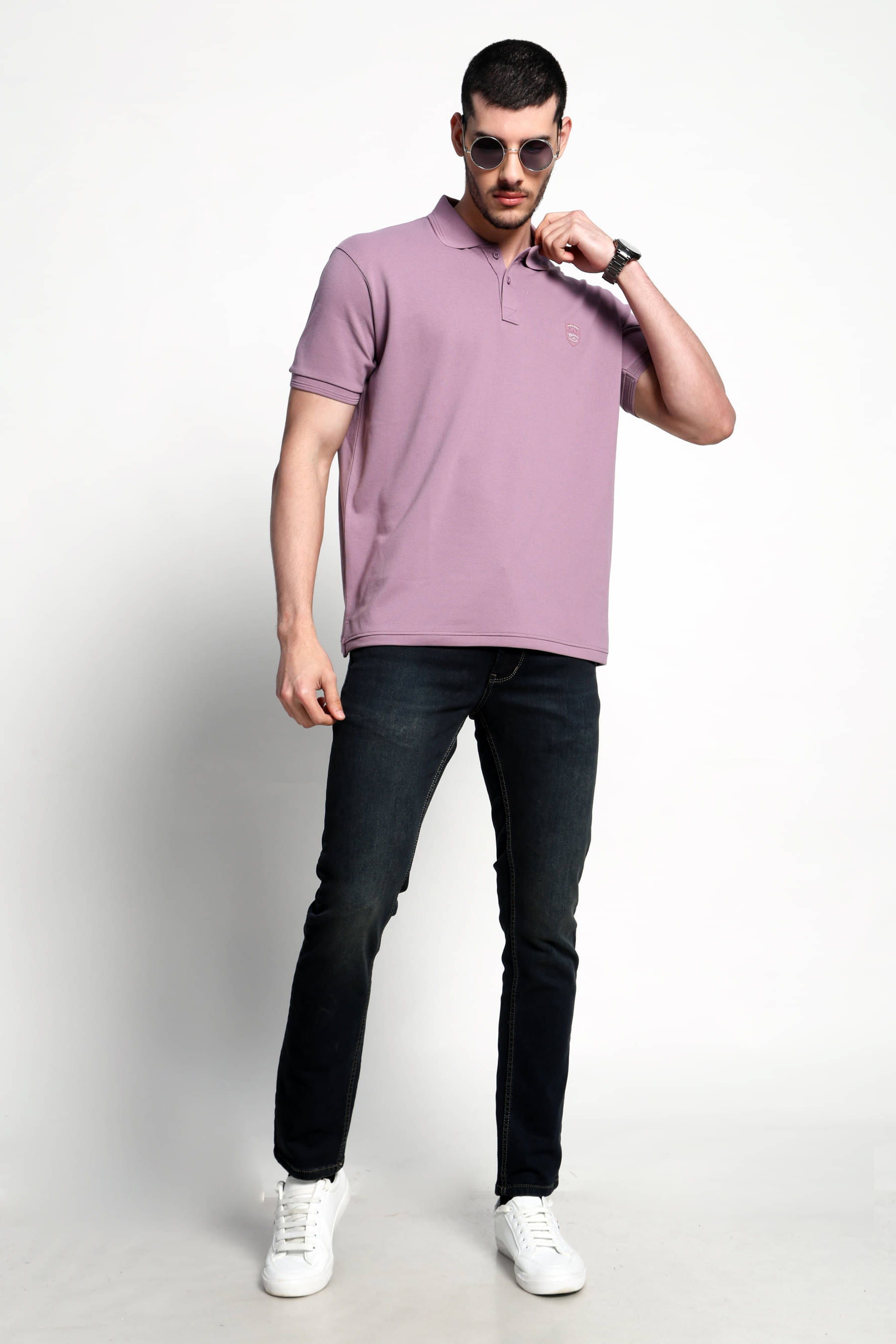 AURAMIND Men Cotton Regular Fit Solid Polo T Shirt ( Purple ) AURAMIND Men Cotton Regular Fit Solid Polo T Shirt ( Purple )