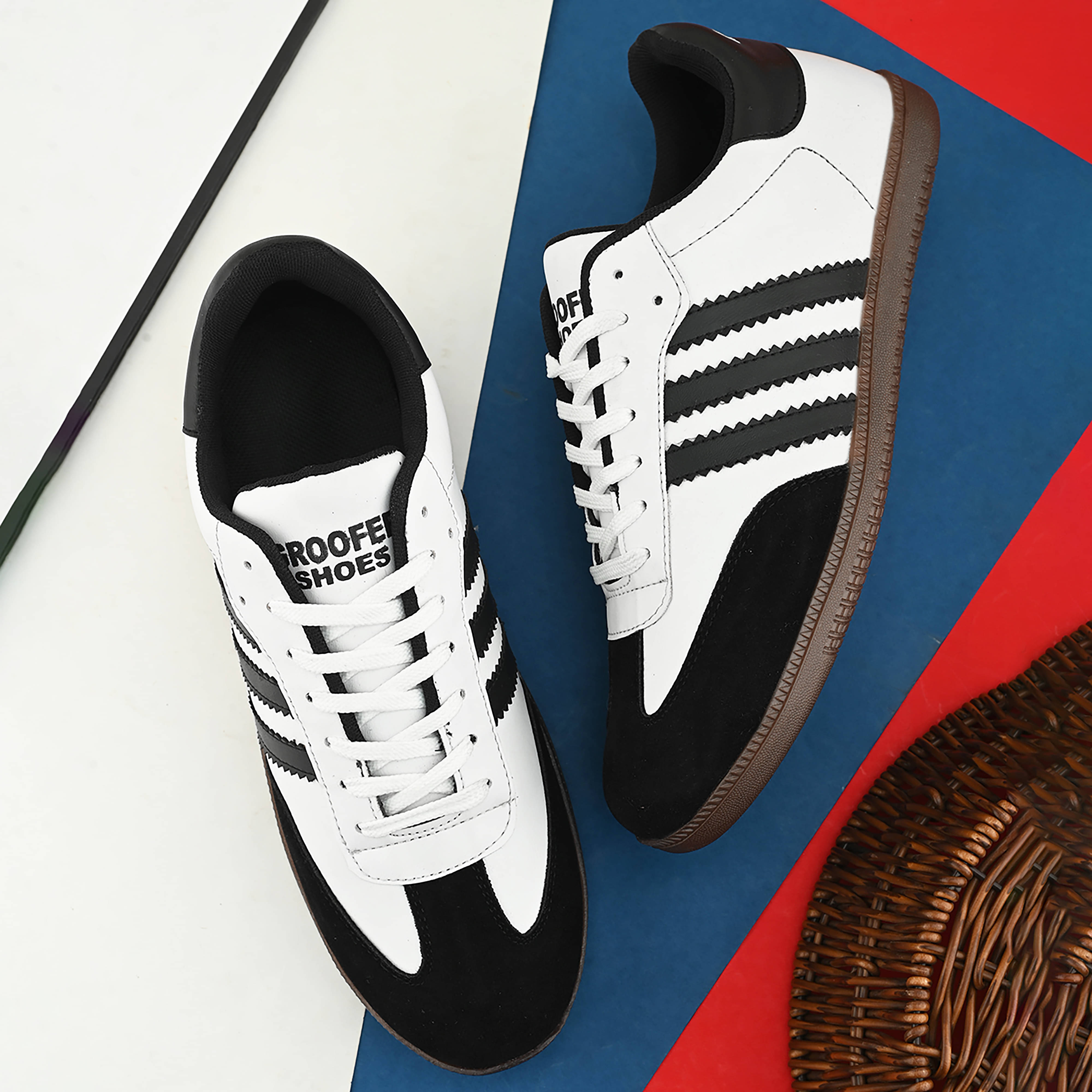     			Groofer White Men's Sneakers