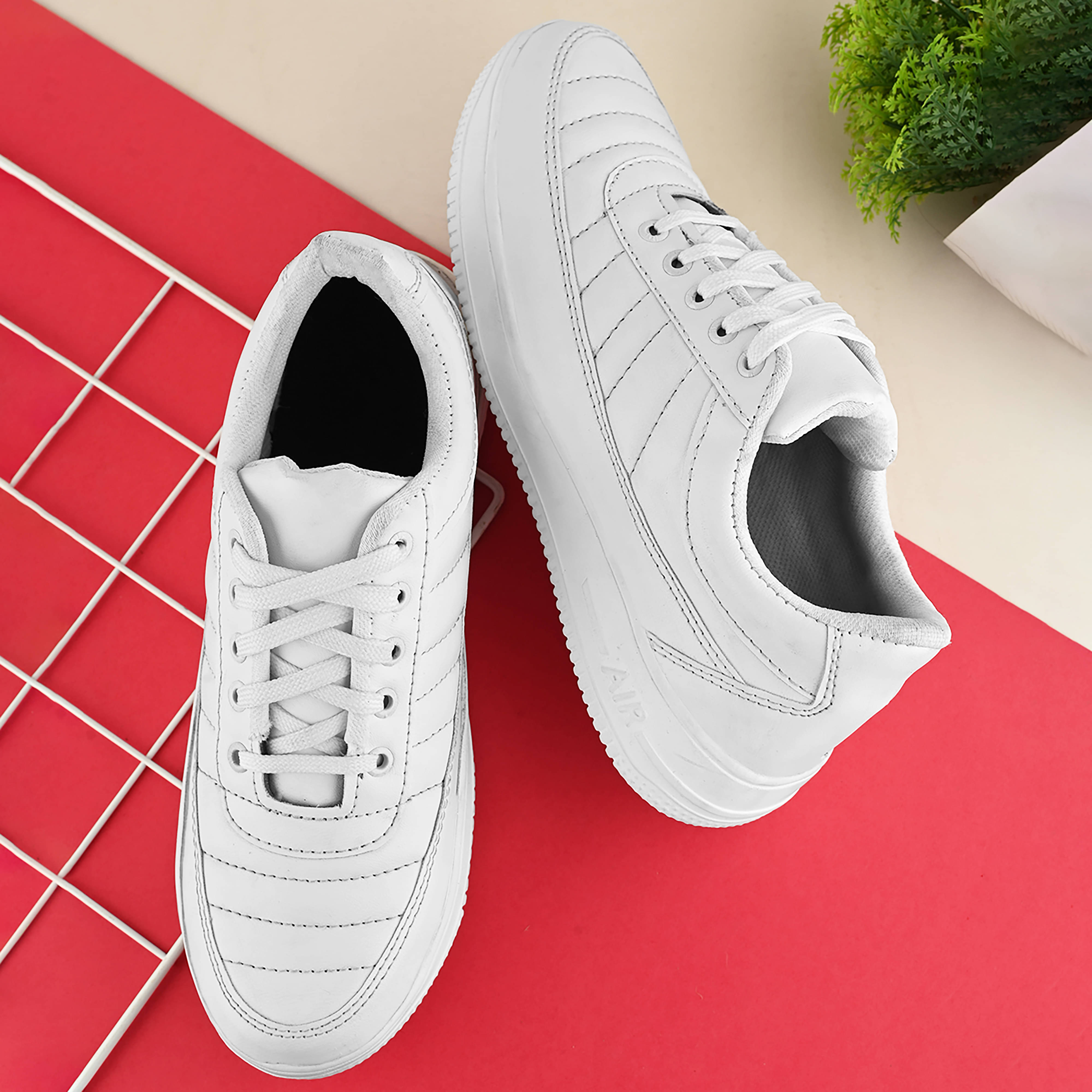     			Groofer White Men's Sneakers
