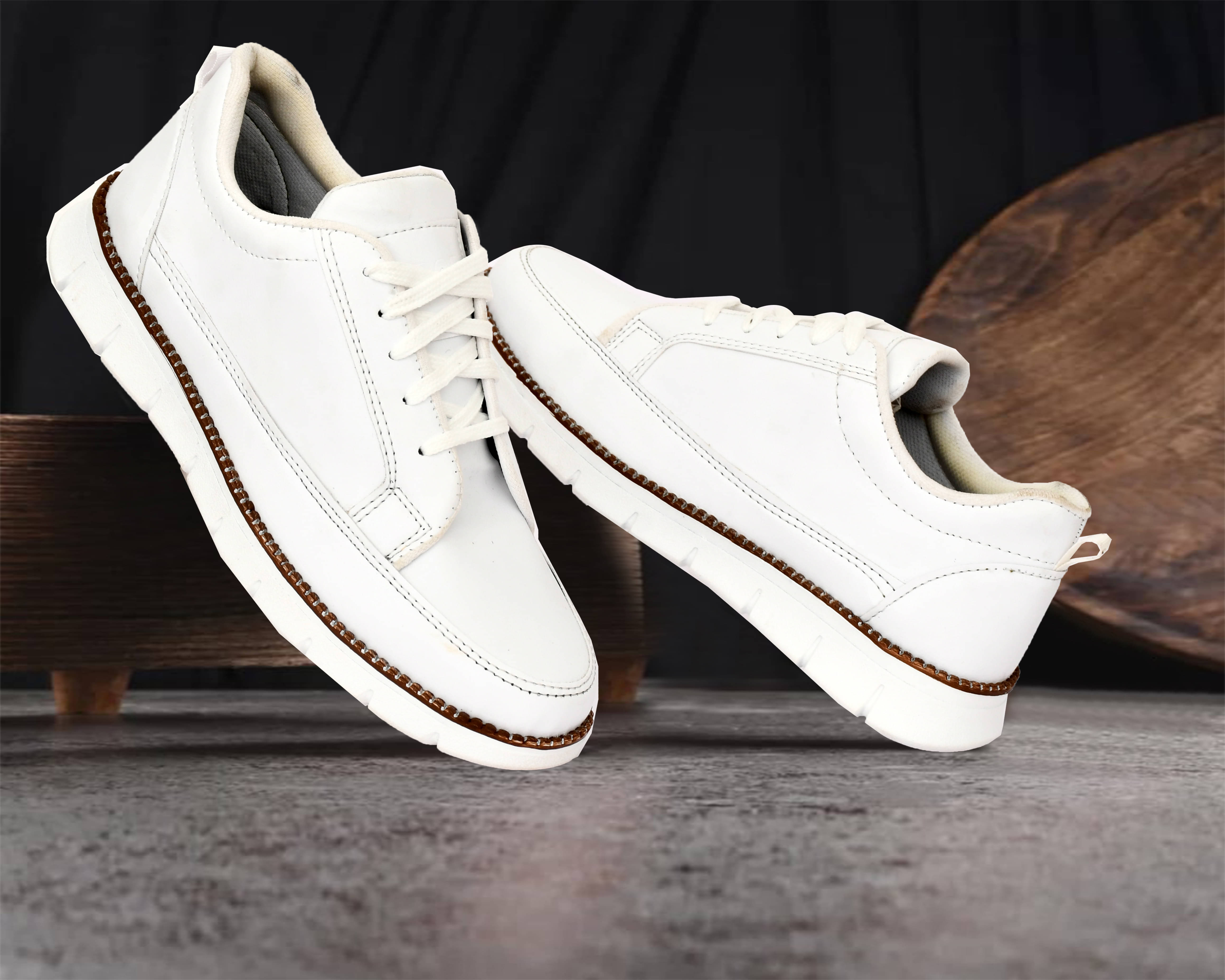     			Groofer White Men's Sneakers