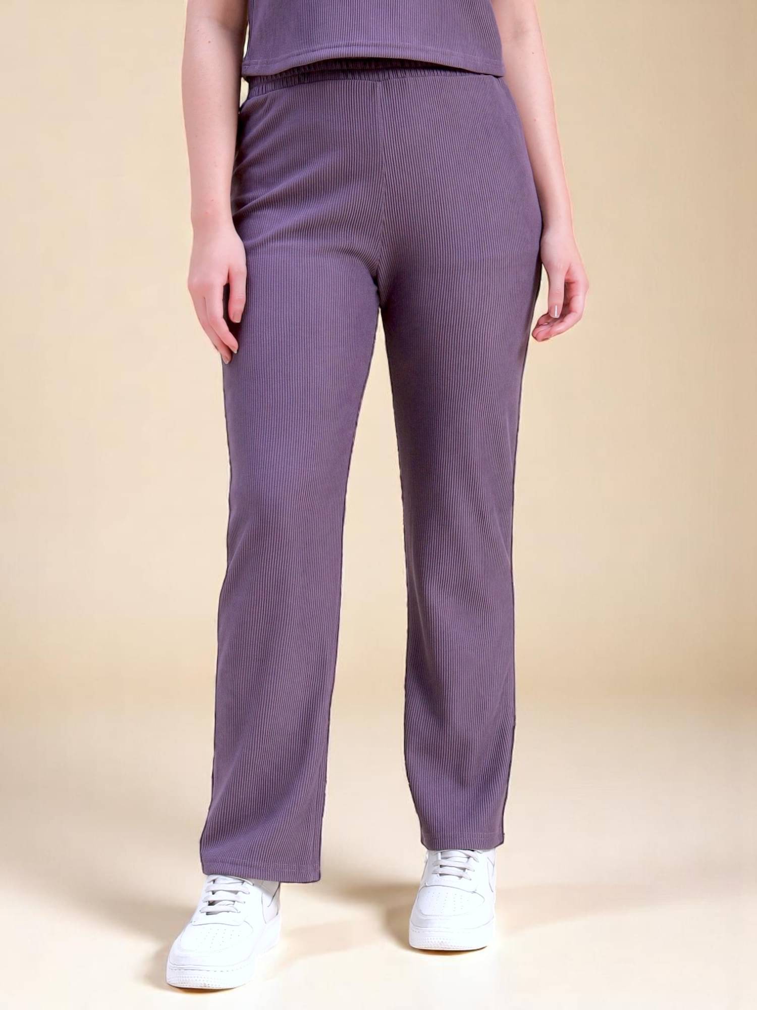     			Leewan Pack of 1 Cotton Straight Women's Casual Pants ( Lavender )