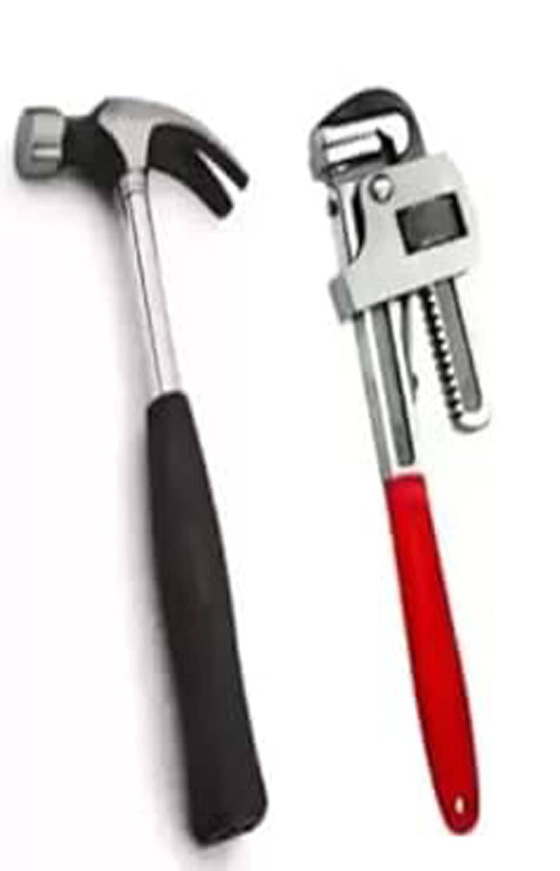     			MS AGROTECH Combo of Pipe Wrench 10 Inch and  Claw Hammer || Heavy Duty Hand Tool Kit || Single Sided Pipe Wrench (Pack of 2)