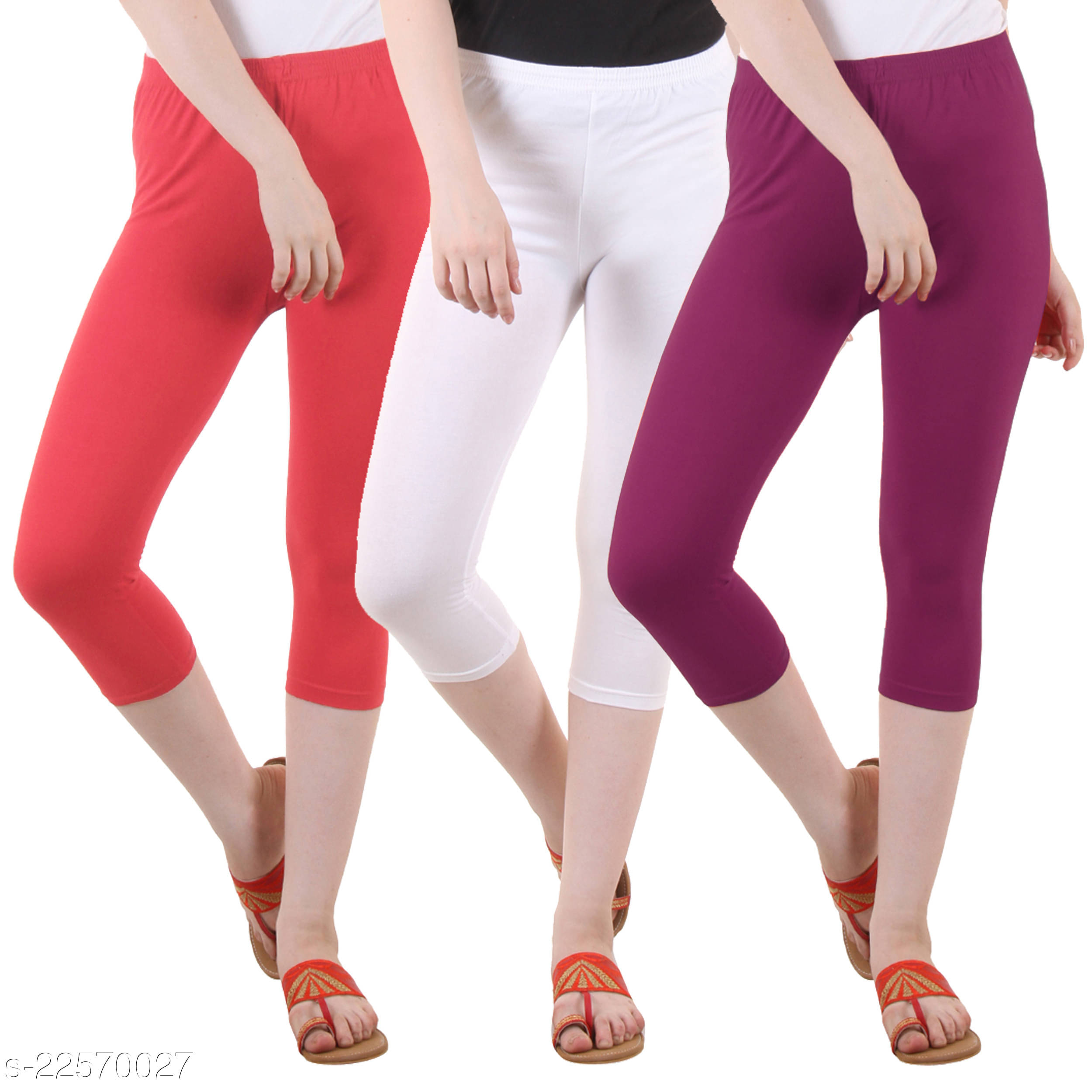     			Myo Cotton Lycra Capris - Multicolor 3 Pack of 3