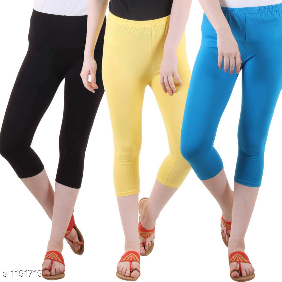     			Myo Cotton Lycra Capris - Multicolor 3 Pack of 3