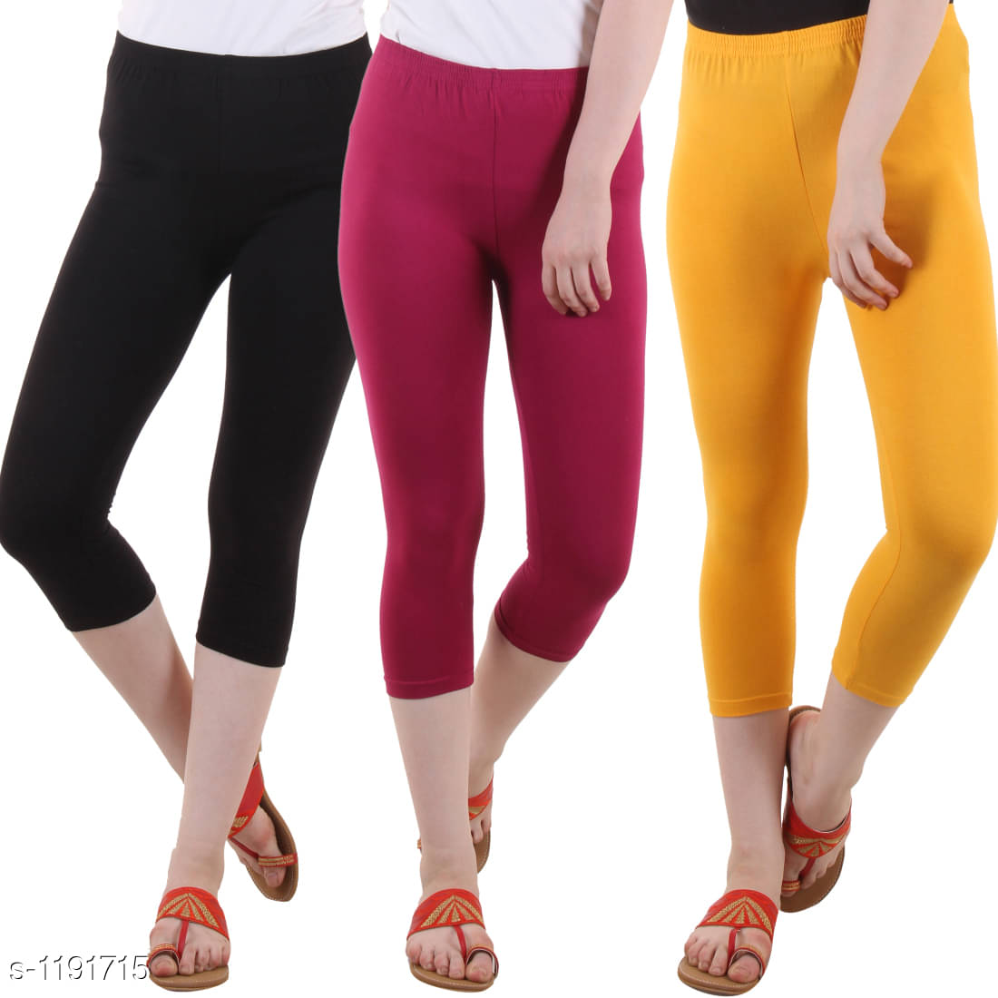     			Myo Cotton Lycra Capris - Multicolor 3 Pack of 3