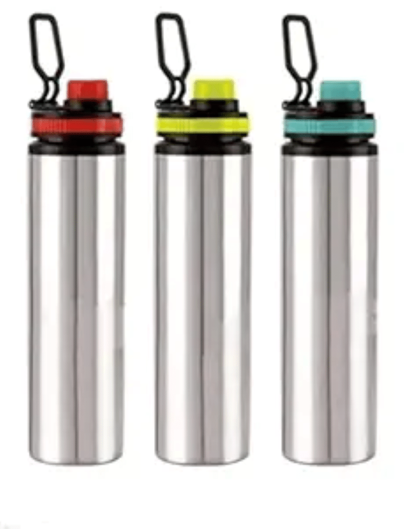     			STEEPLE Stainless Multicolour Stainless Steel Sipper Water Bottle 700 mL ( Set of 3 )