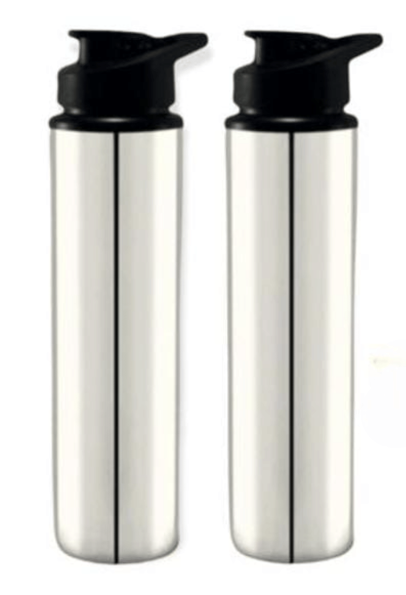    			STEEPLE Stainless Silver Stainless Steel Sipper Water Bottle 700 mL ( 2 )
