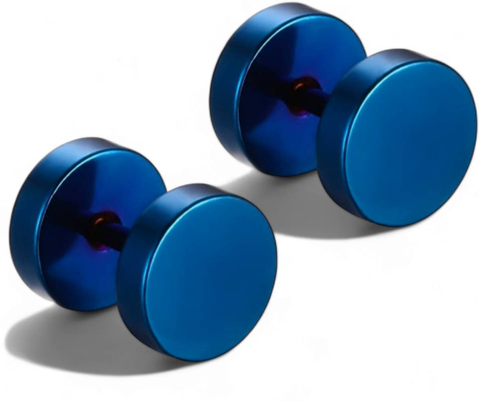 Shree Ju Trending Blue Round Barbell Dumbbell Screw Back Bali For Men Women Unisex Shree Ju Trending Blue Round Barbell Dumbbell Screw Back Bali For Men Women Unisex