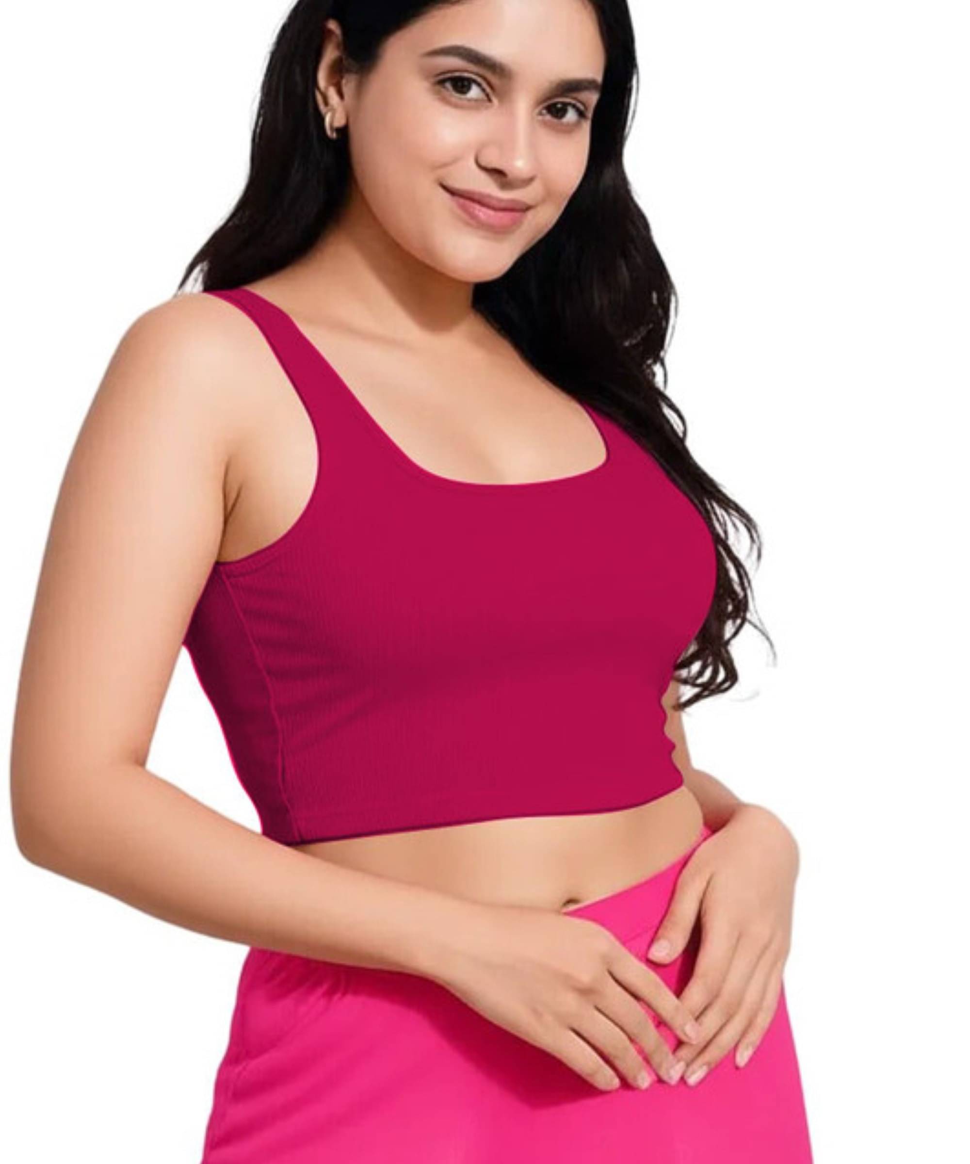 THE BLAZZE Pink Readymade without Pad Cotton Blend Women's Blouse ( Pack of 1 )     			THE BLAZZE Pink Readymade without Pad Cotton Blend Women's Blouse ( Pack of 1 )
