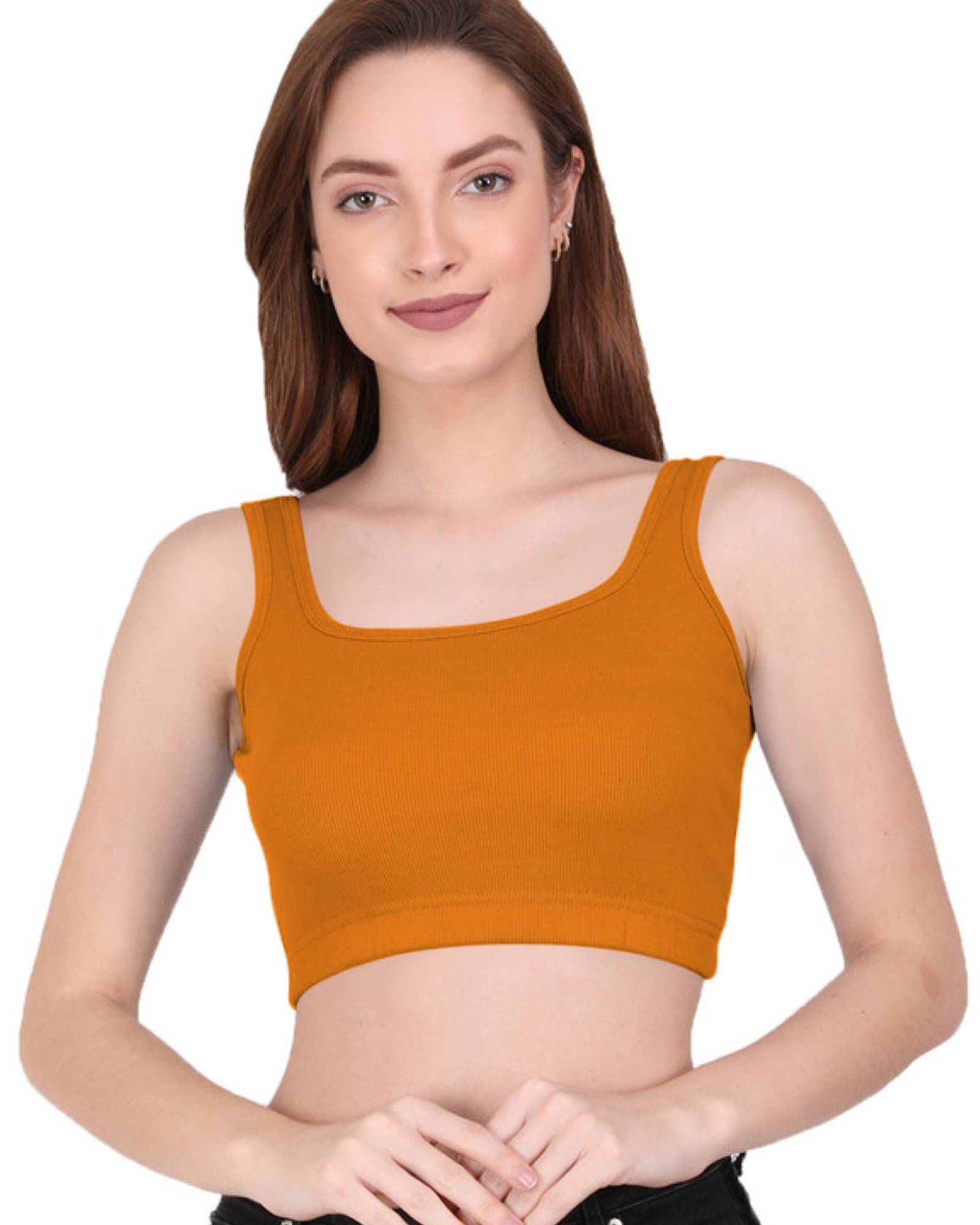     			THE BLAZZE Women's Cotton Crop Top ( Orange )