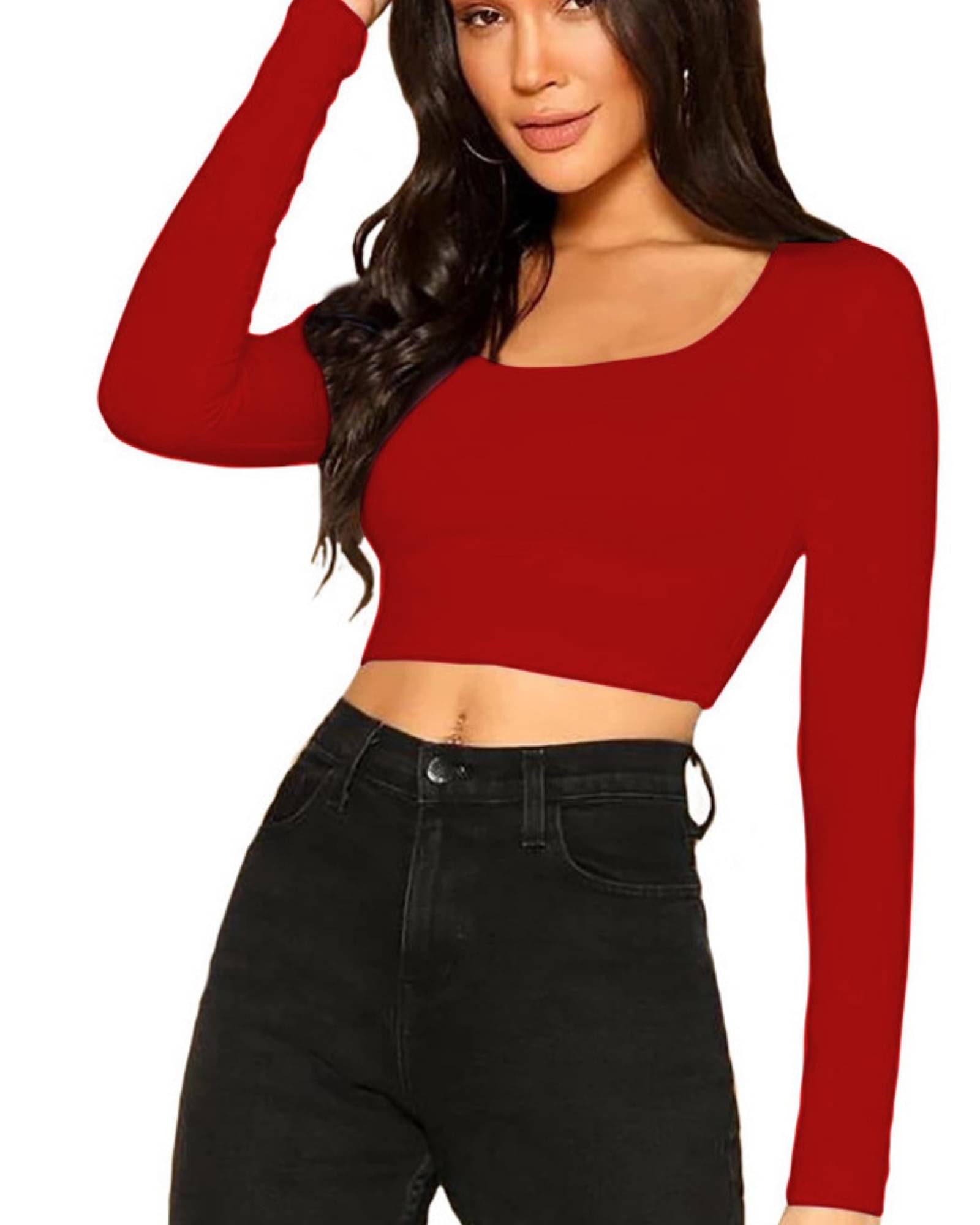 THE BLAZZE Women's Cotton Crop Top ( Red ) THE BLAZZE Women's Cotton Crop Top ( Red )