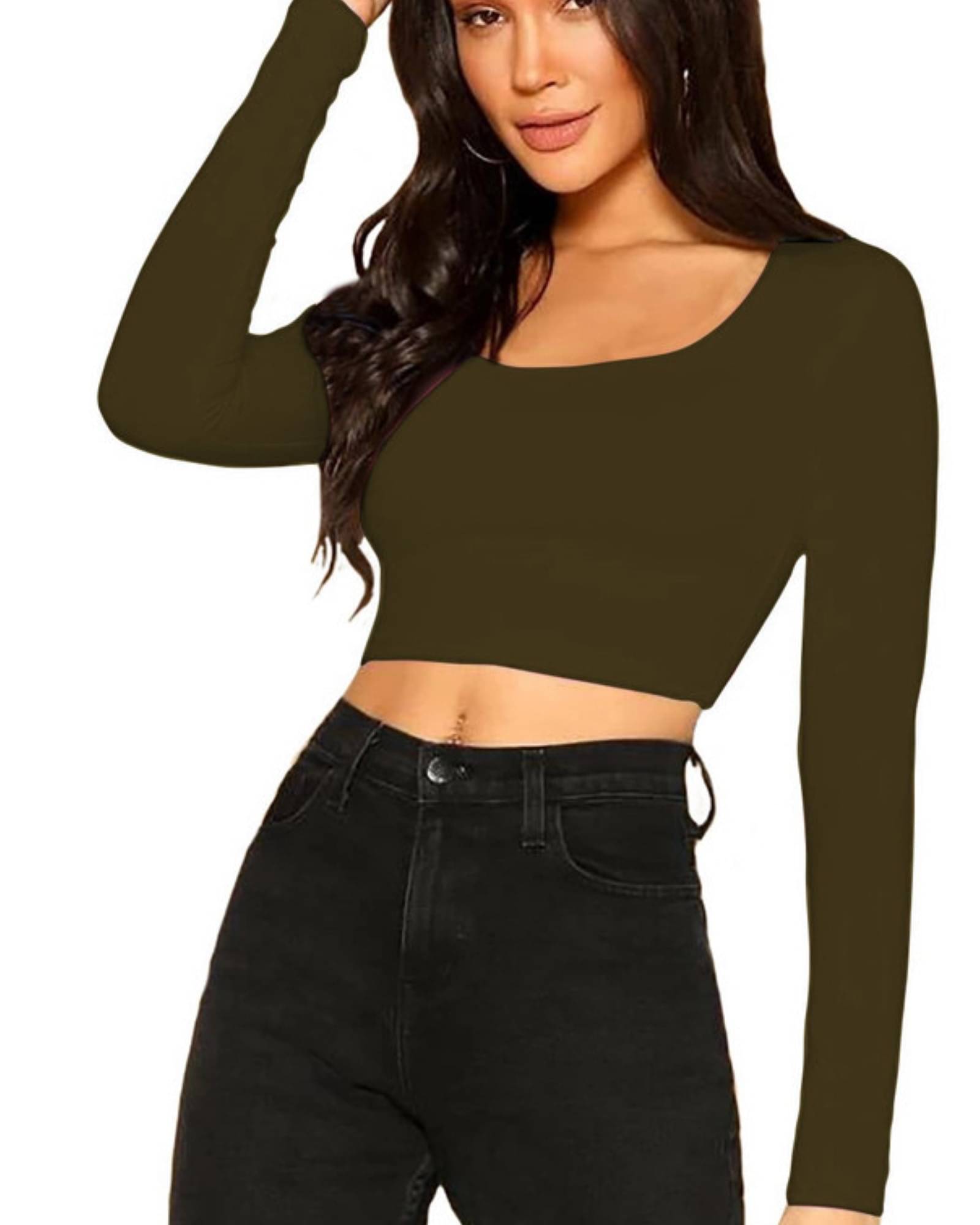 THE BLAZZE Women's Cotton Crop Top ( Green )     			THE BLAZZE Women's Cotton Crop Top ( Green )