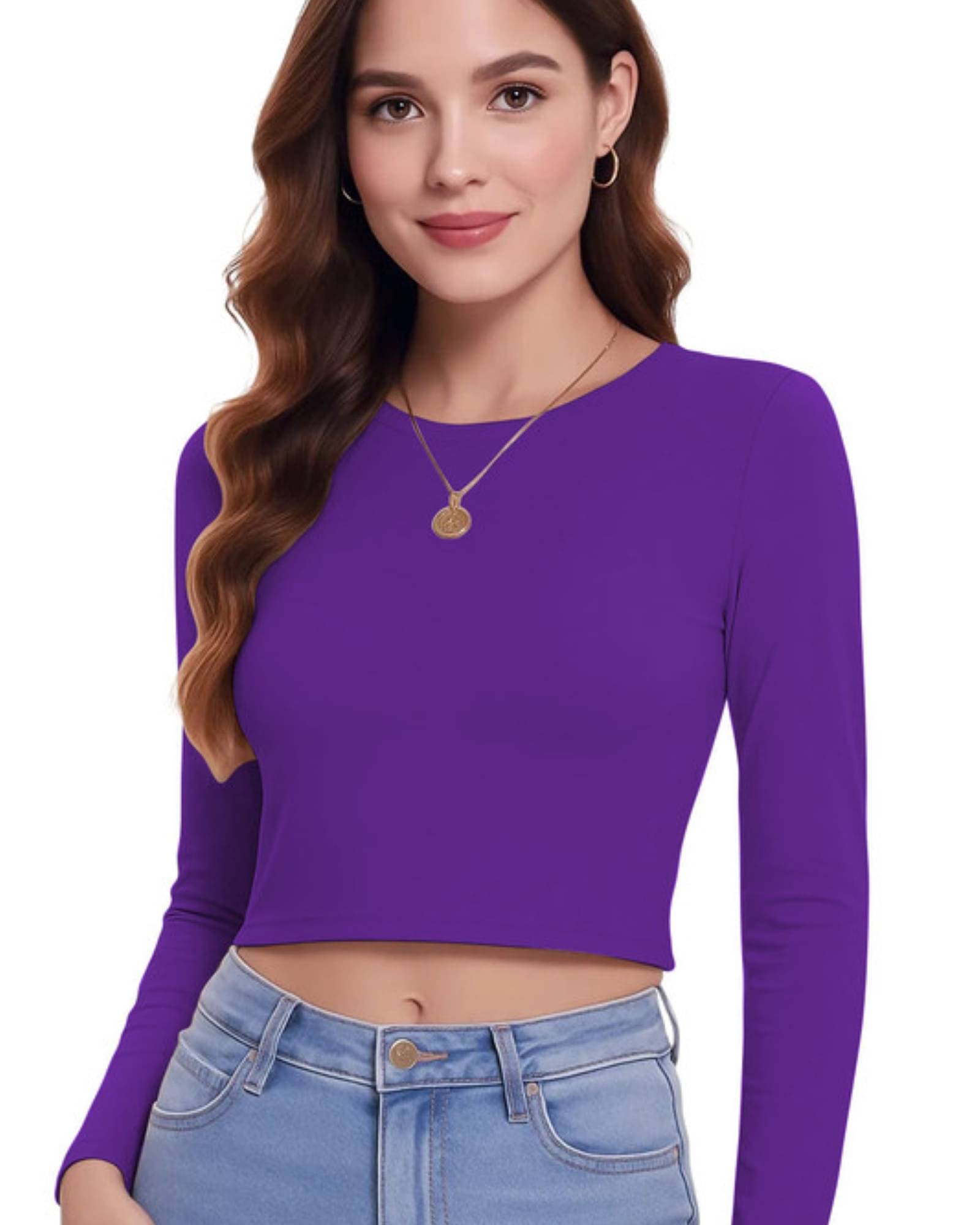 THE BLAZZE Women's Cotton Crop Top ( Purple ) THE BLAZZE Women's Cotton Crop Top ( Purple )