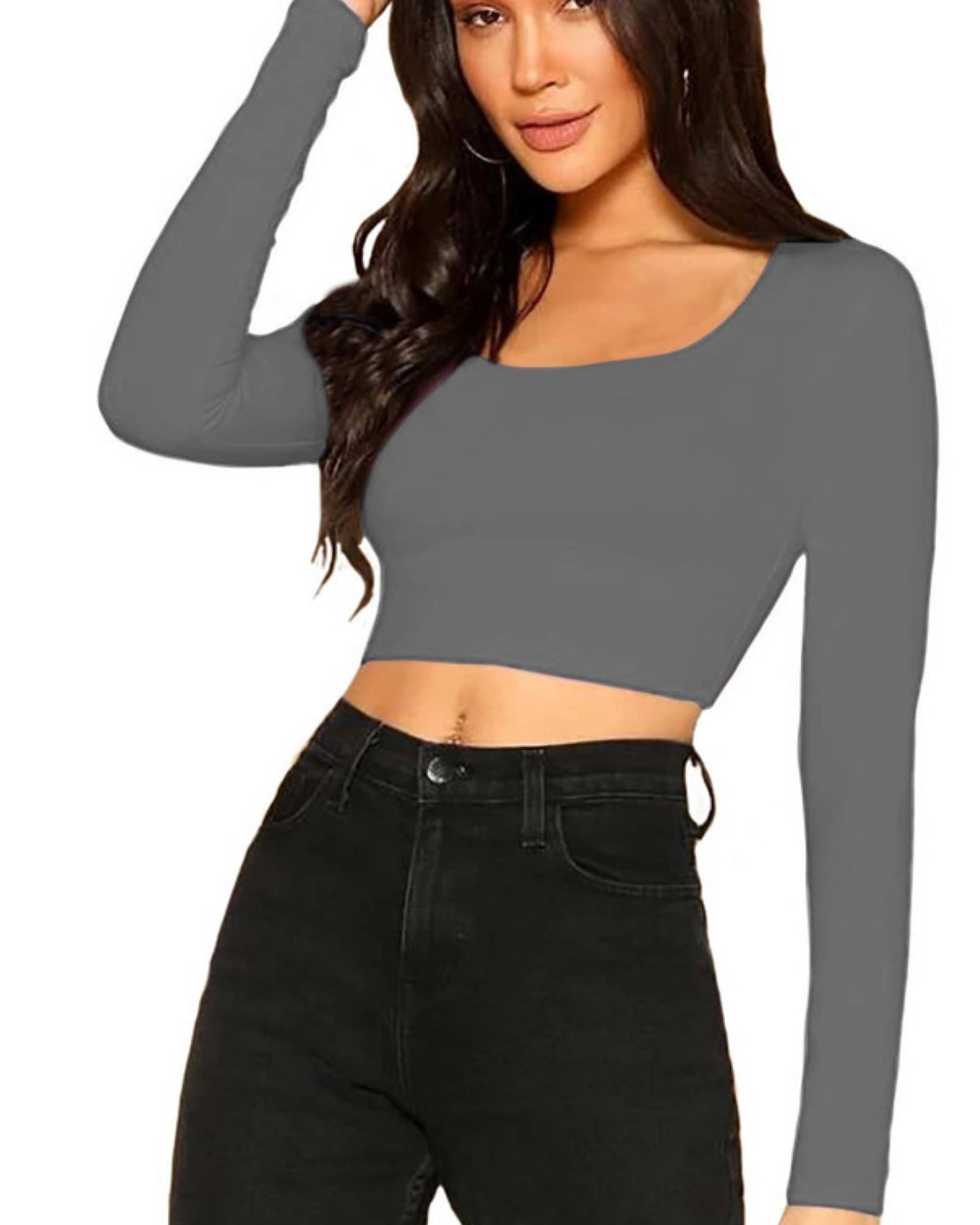 THE BLAZZE Women's Cotton Crop Top ( Grey ) THE BLAZZE Women's Cotton Crop Top ( Grey )