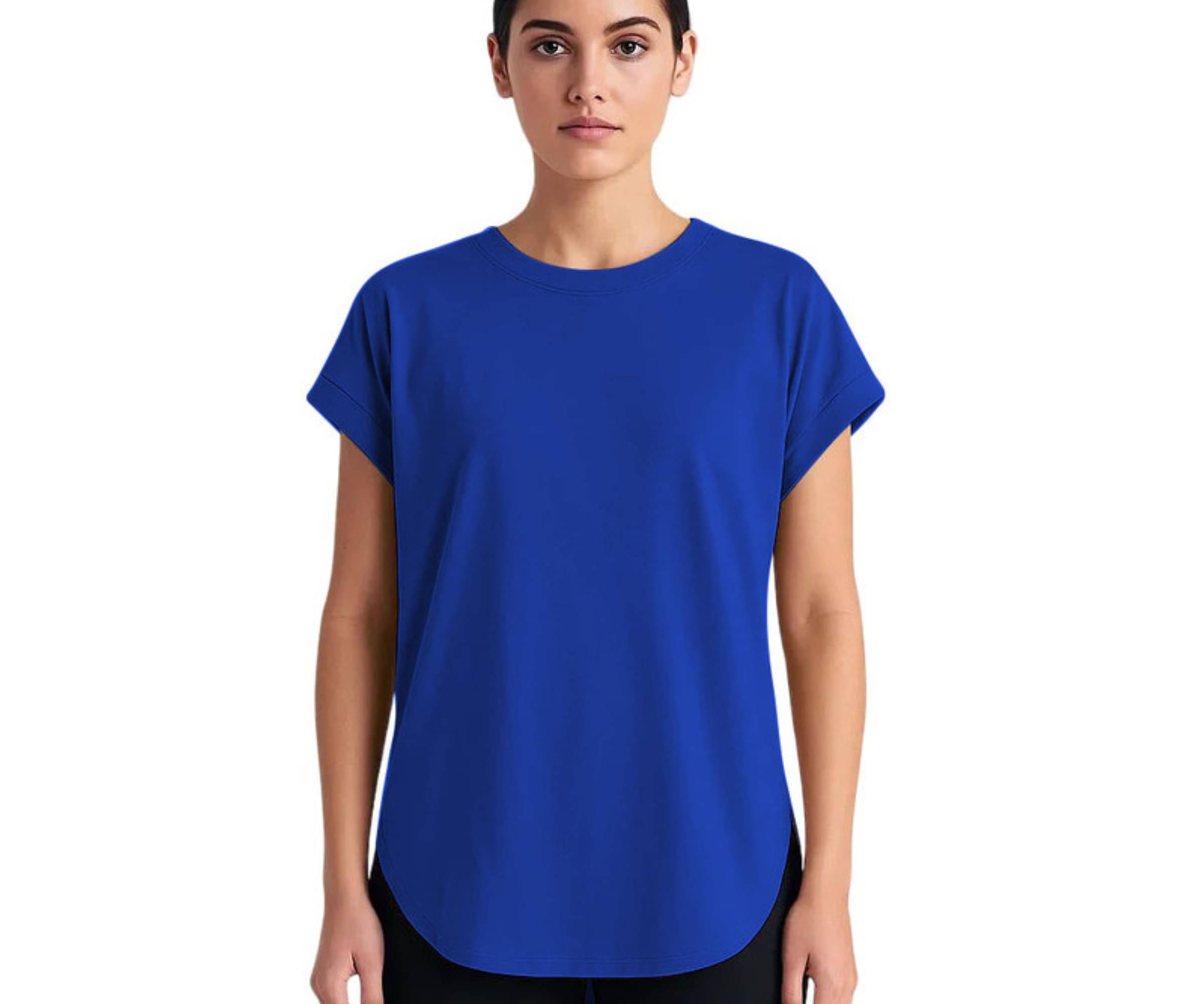     			THE BLAZZE Women's Cotton Regular Top ( Blue )