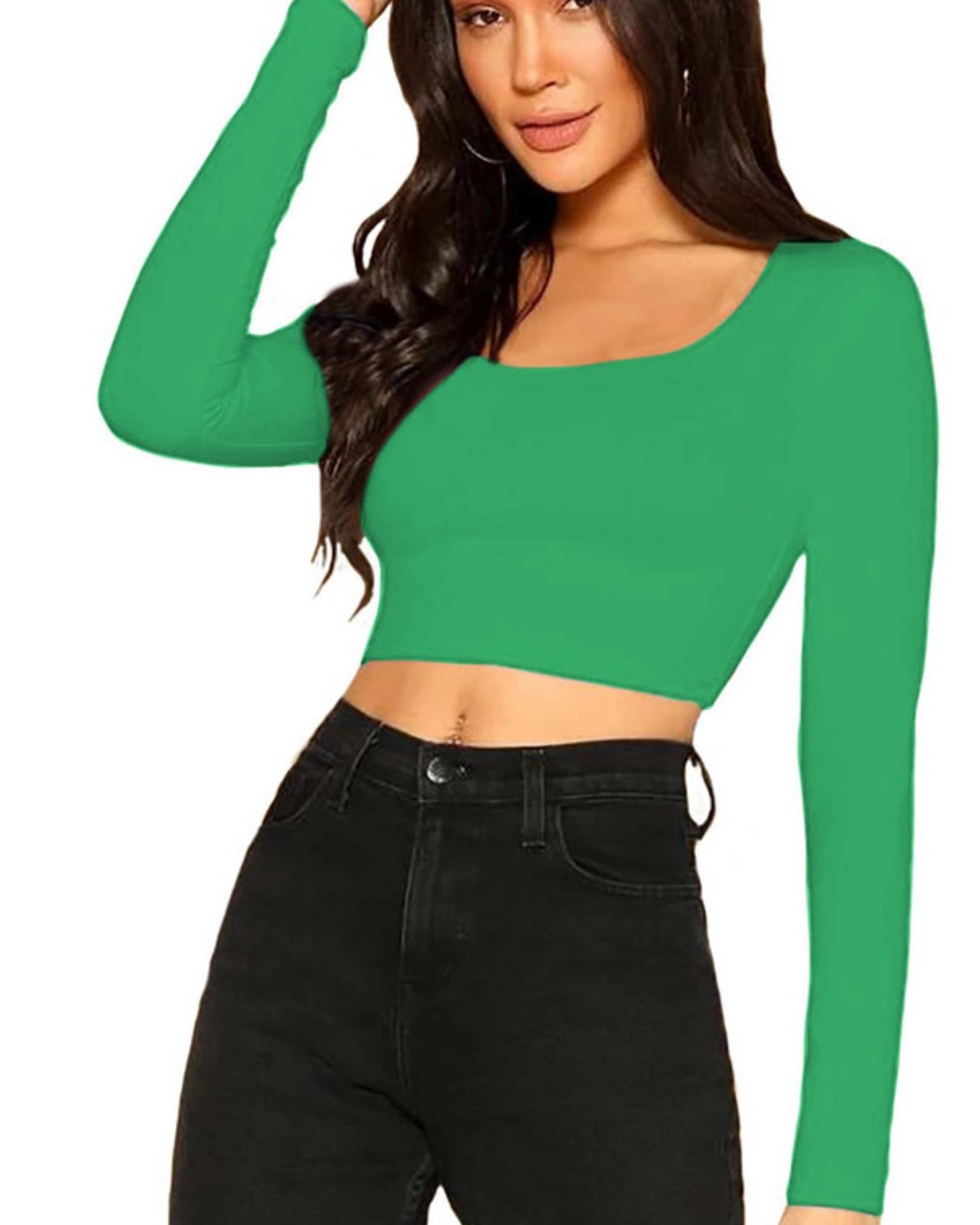     			THE BLAZZE Women's Cotton Crop Top ( Green )