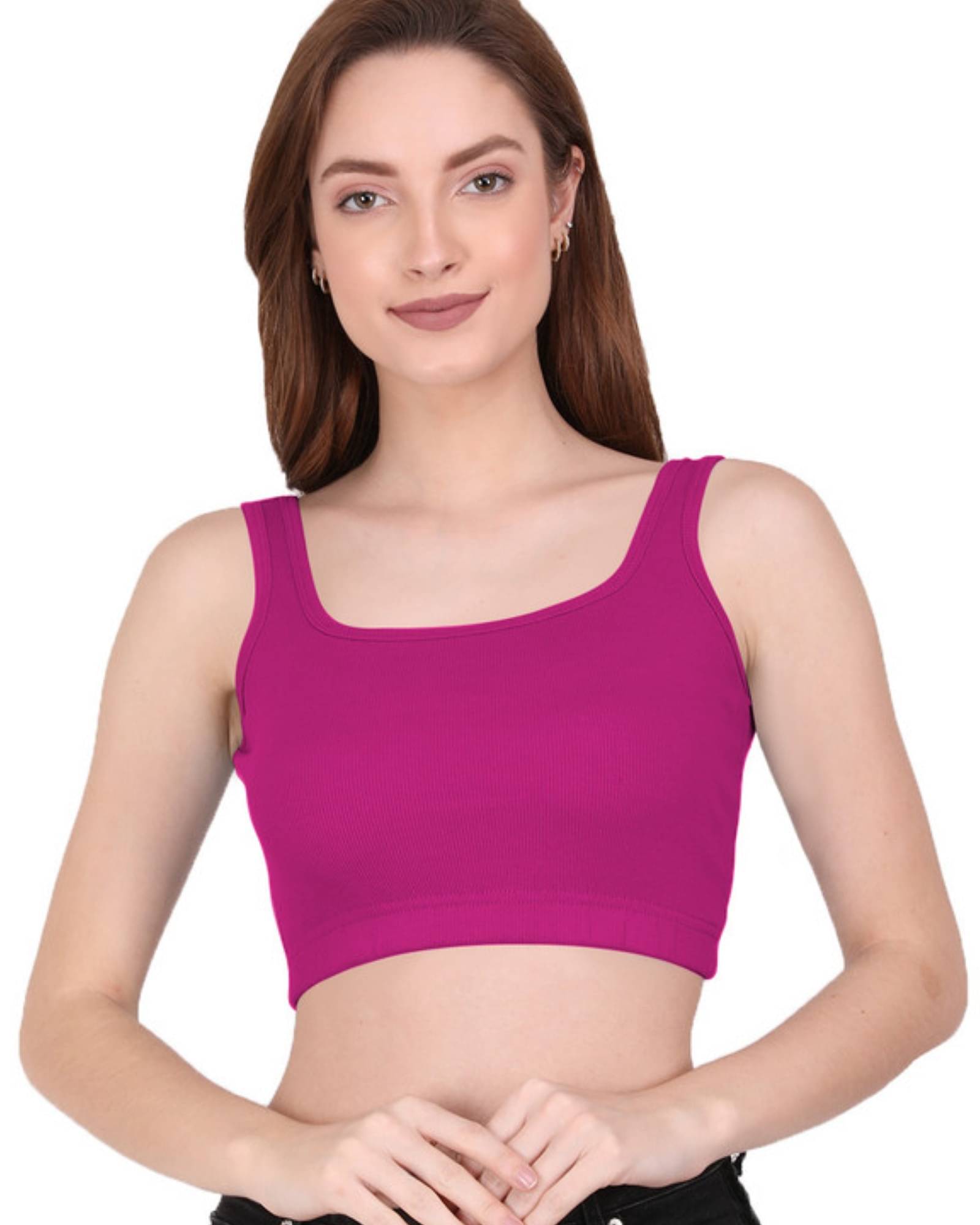 THE BLAZZE Women's Cotton Crop Top ( Pink ) THE BLAZZE Women's Cotton Crop Top ( Pink )