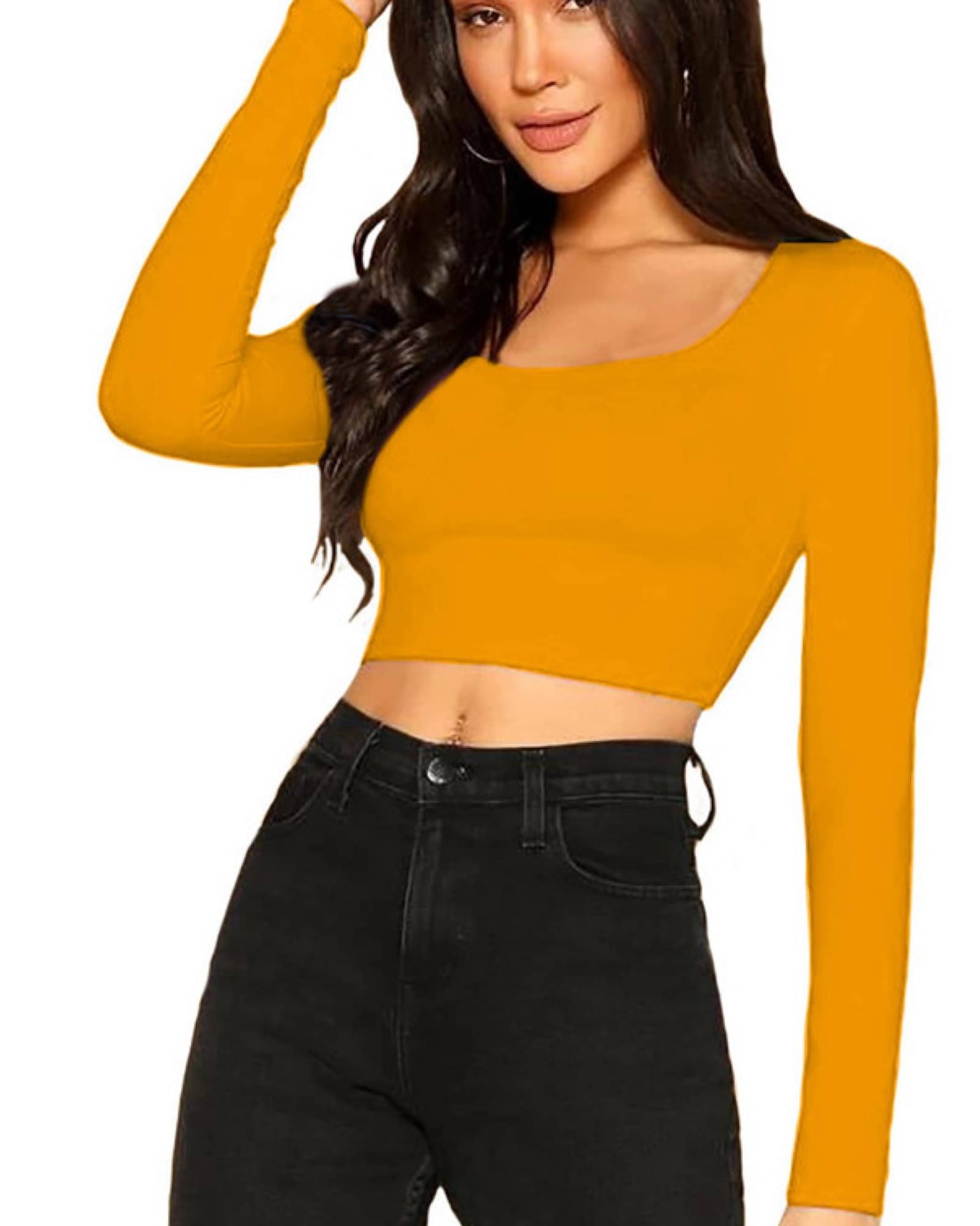 THE BLAZZE Women's Cotton Crop Top ( Yellow ) THE BLAZZE Women's Cotton Crop Top ( Yellow )