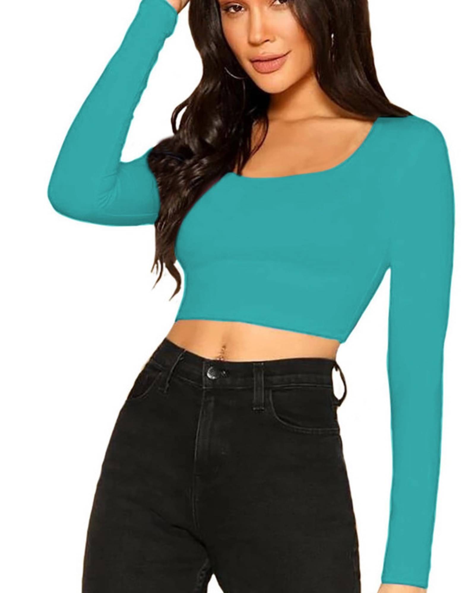 THE BLAZZE Women's Cotton Crop Top ( Blue ) THE BLAZZE Women's Cotton Crop Top ( Blue )